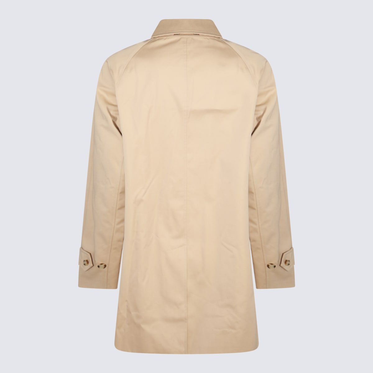 Shop Burberry Beige Cotton Coat In Honey