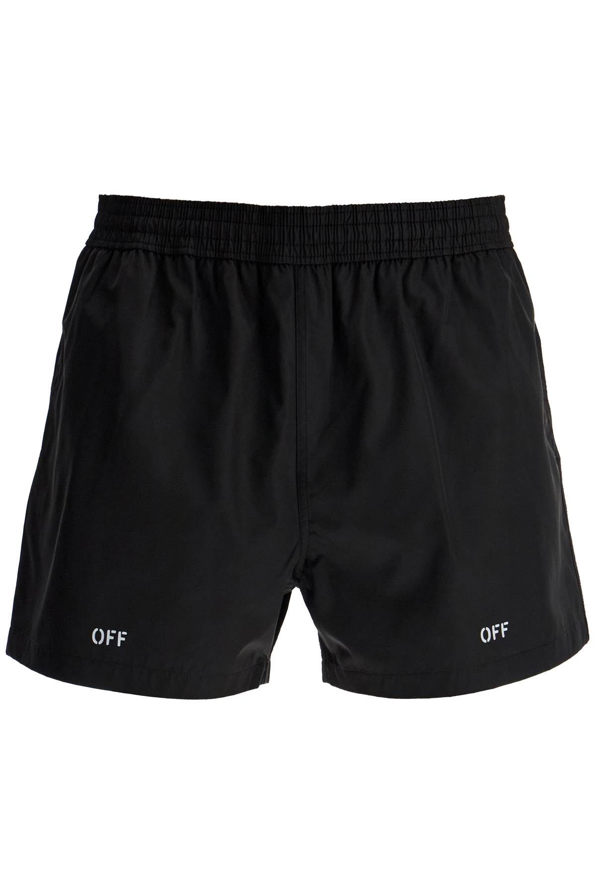 Shop Off-white Surfer Sea Bermuda Shorts In Black White (black)