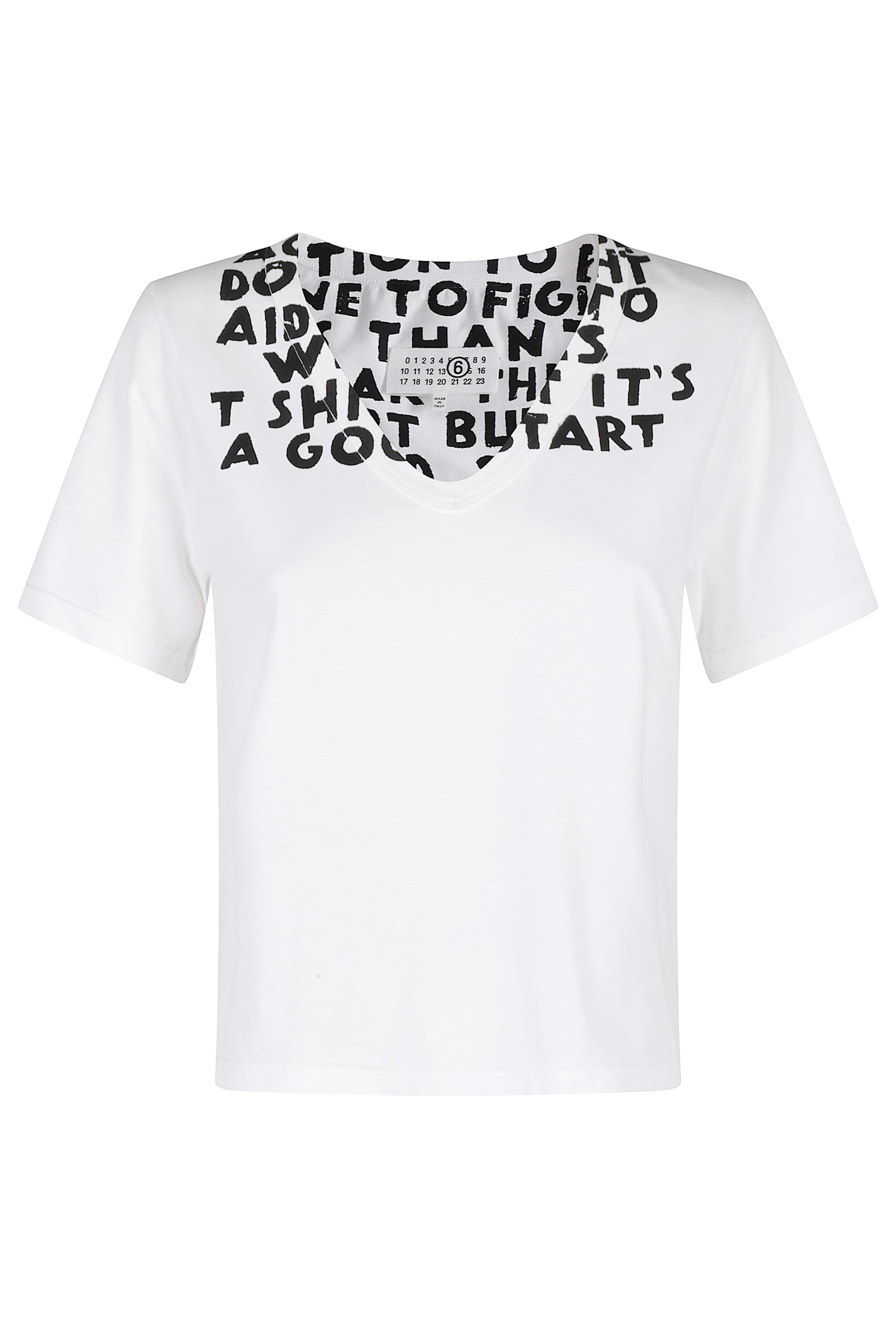 Mm6 Maison Margiela T-shirt Scollo A V Aids Program In White