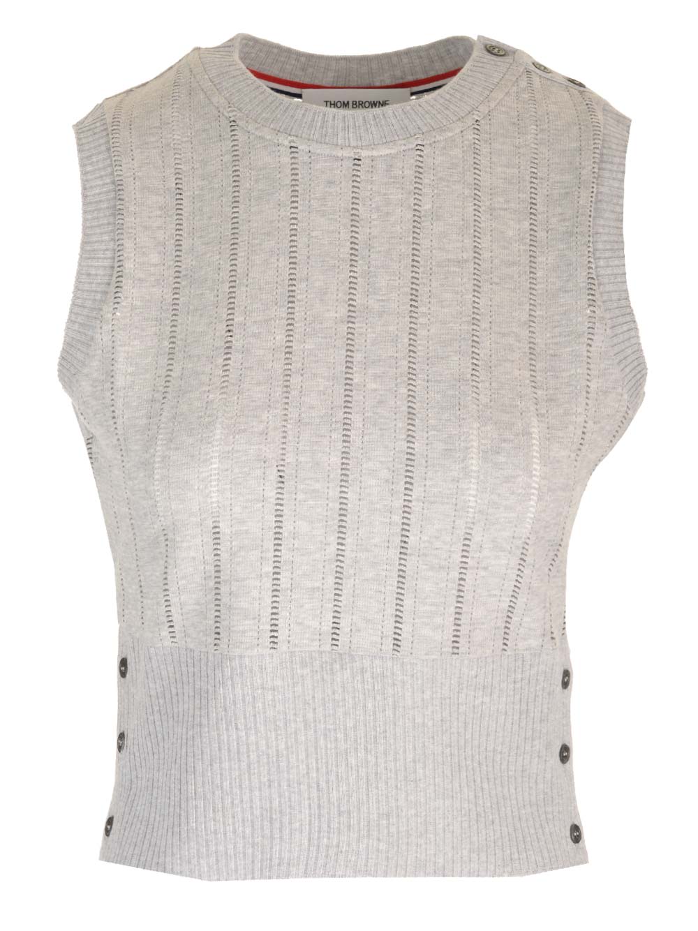 Shop Thom Browne Sleeveless Top In Grey