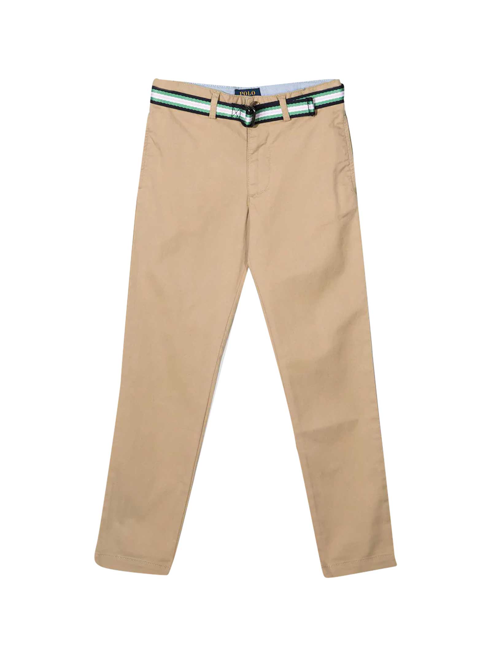 Ralph Lauren Khaki Trousers With Belt