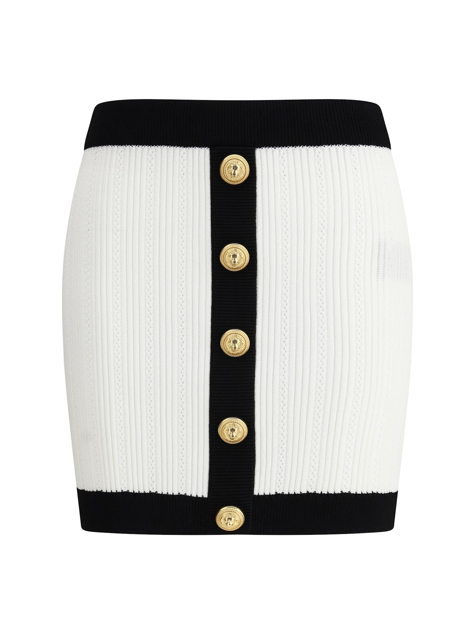 Balmain Mini Skirt In White Viscose Blend