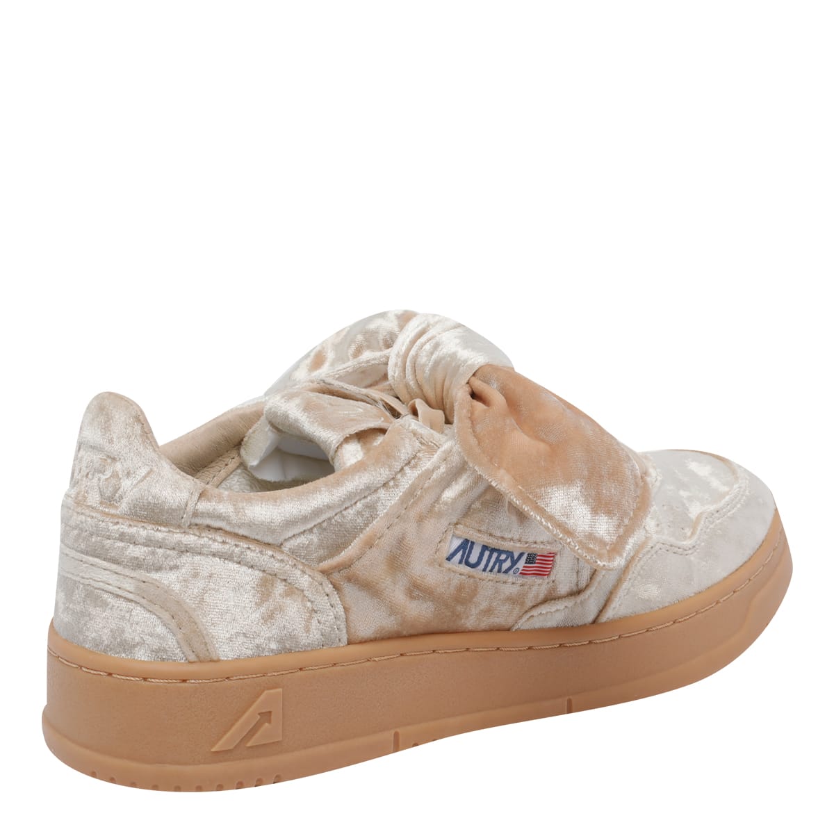 Autry Velvet Sneakers With Frontal Bow Detail In Multi