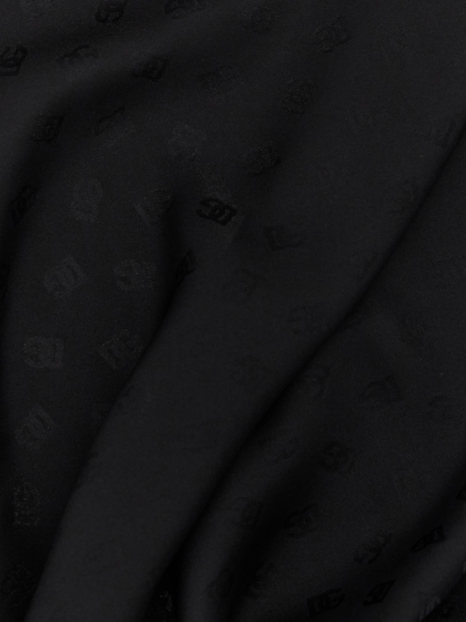 Dolce & Gabbana Signature Square Scarf In Lightweight Fabric In Black