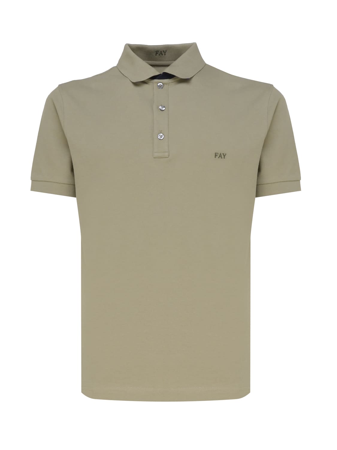 Shop Fay Polo T-shirt In Cotton In Absinthe