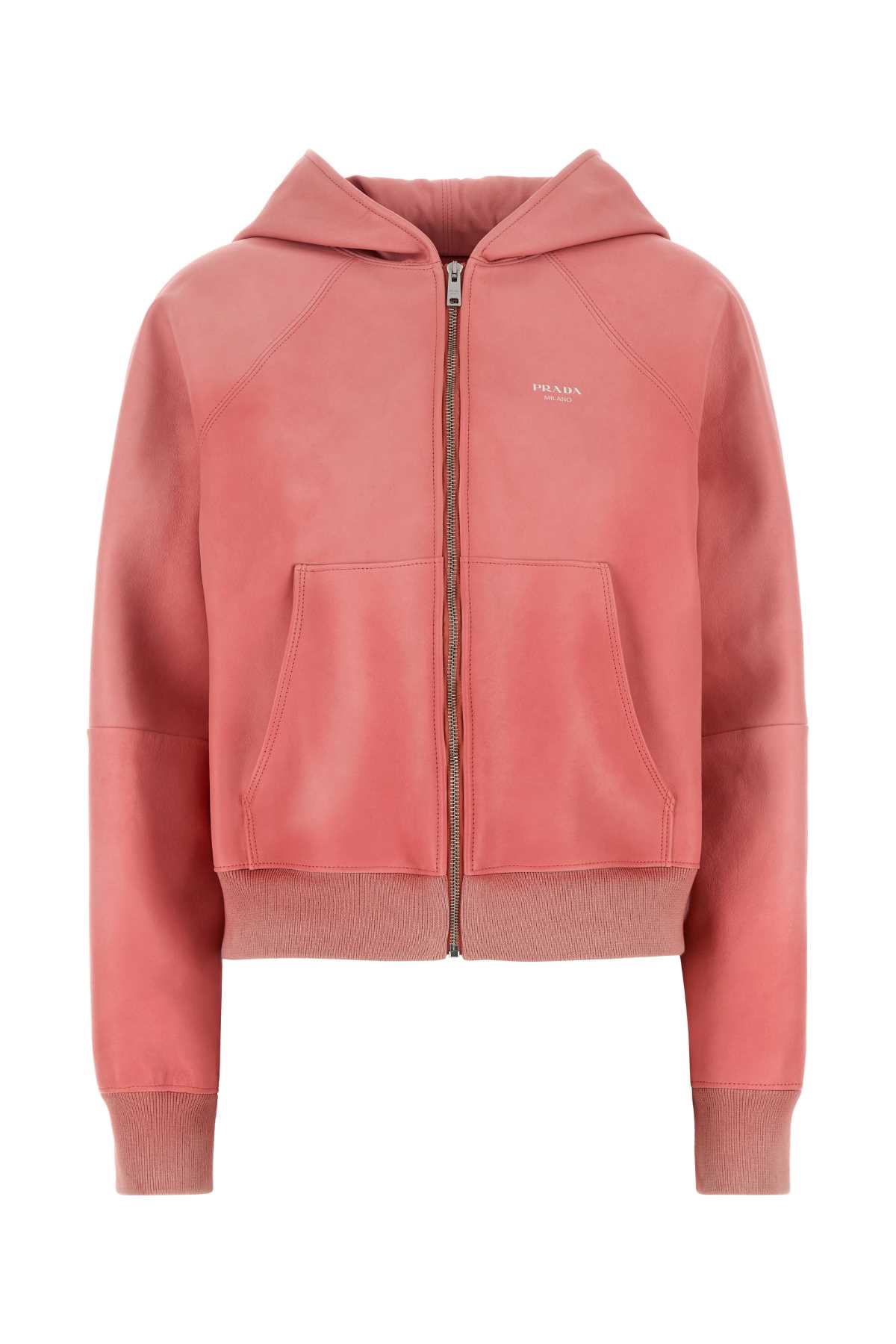 Pink Nappa Leather Sweatshirt