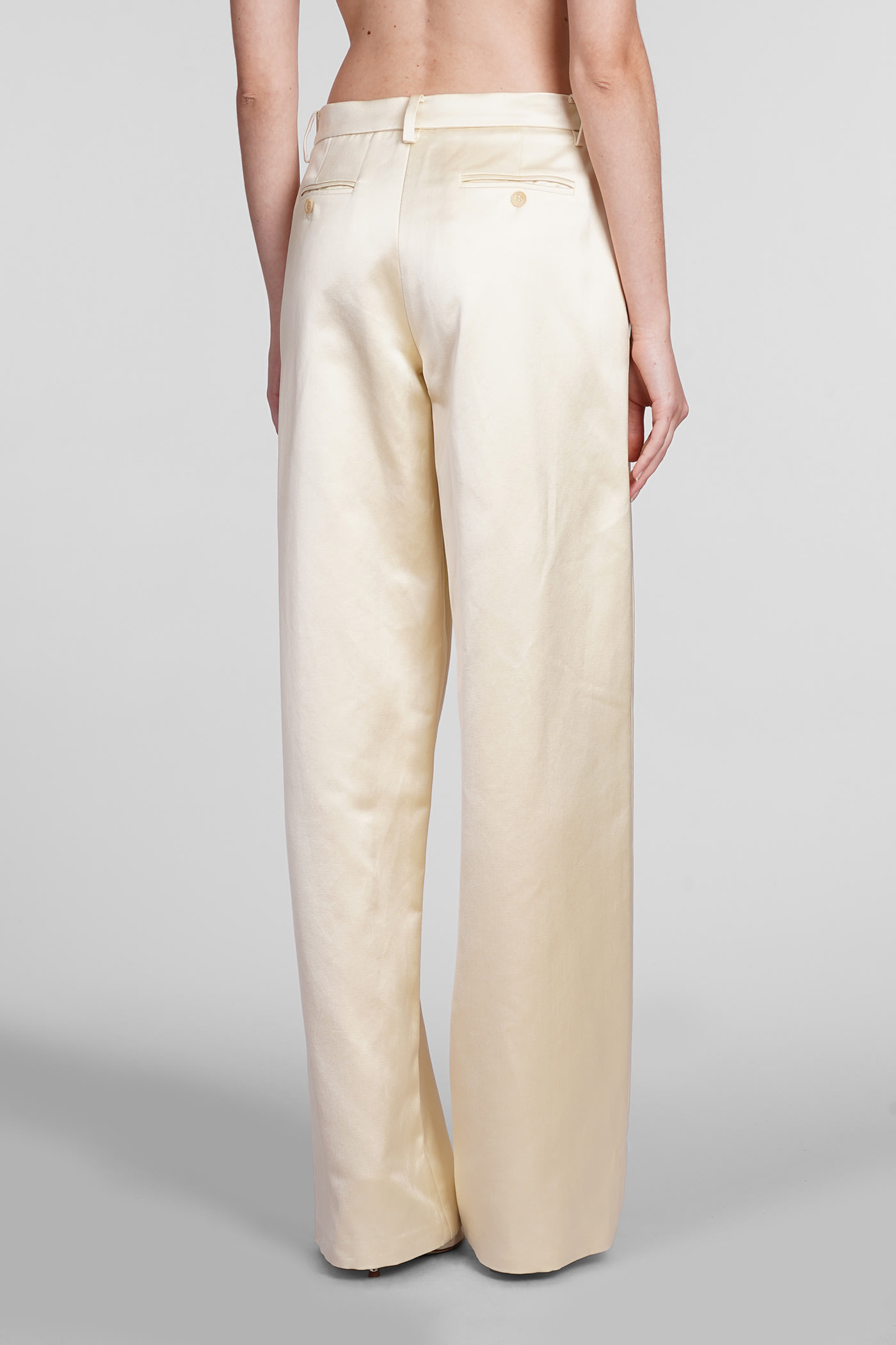 Shop Magda Butrym Pants In Beige Cotton