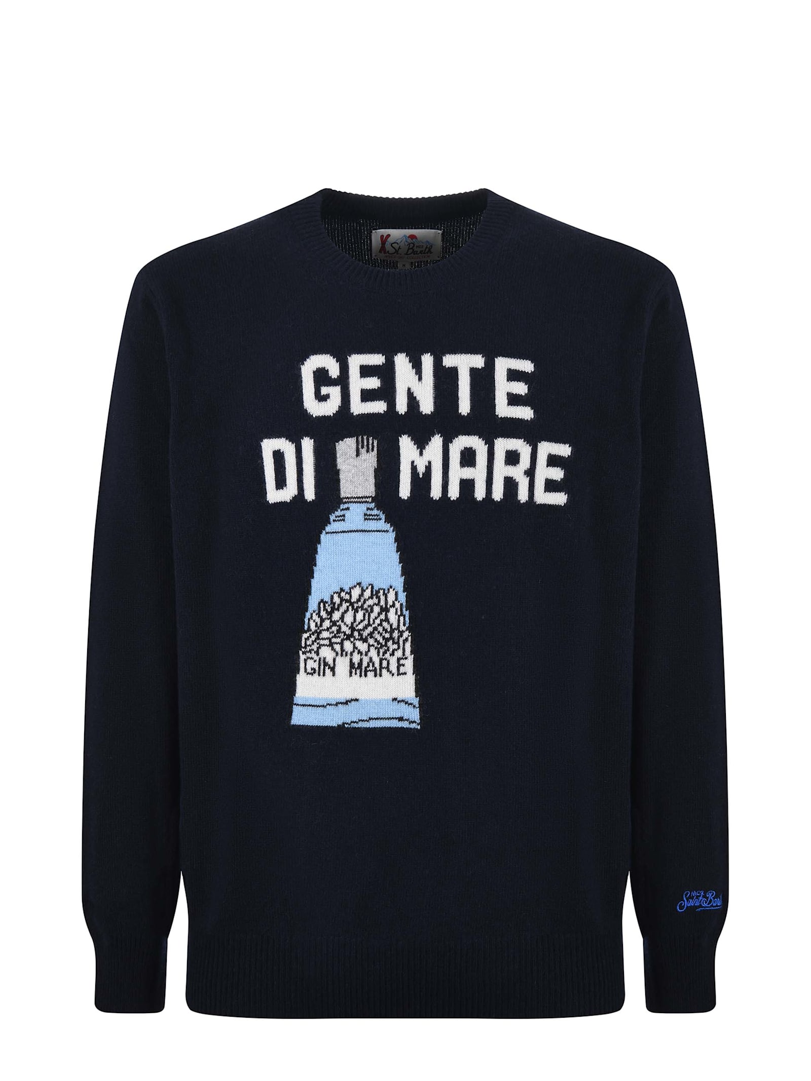 Shop Mc2 Saint Barth Sweater In Wool And Cashmere Blend In Blue