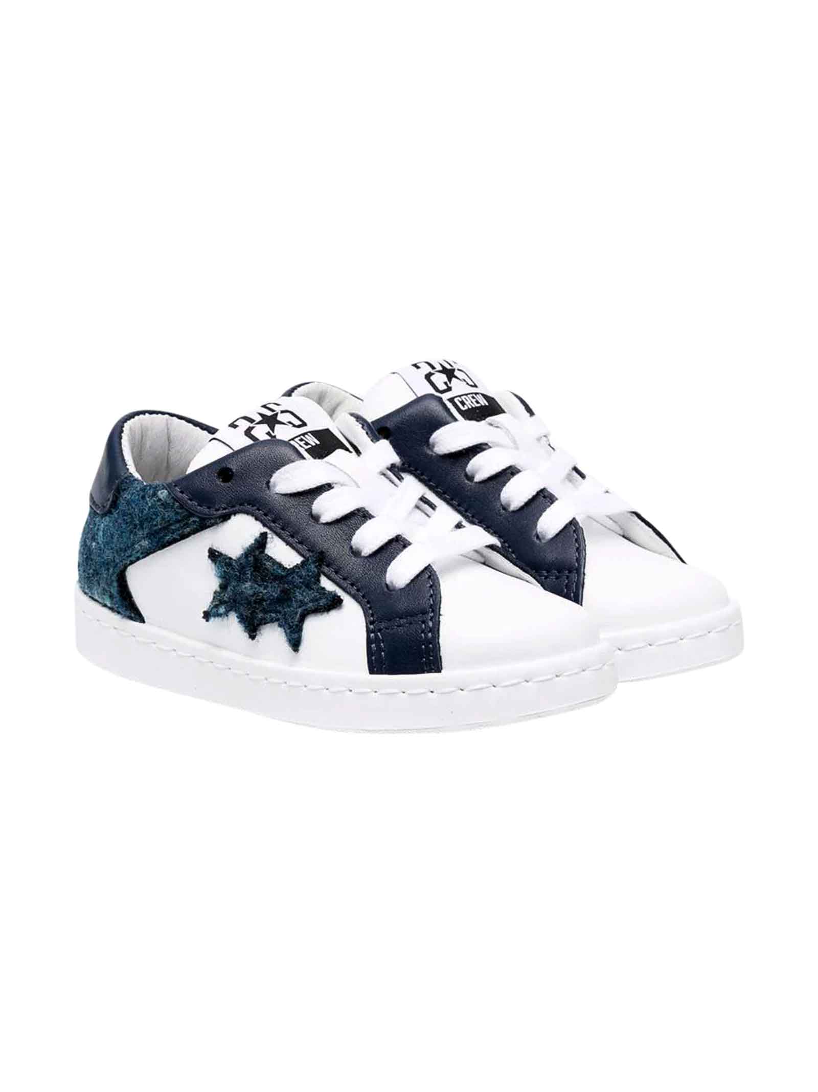 2Star White And Blue Shoes Unisex 2 Star Kids