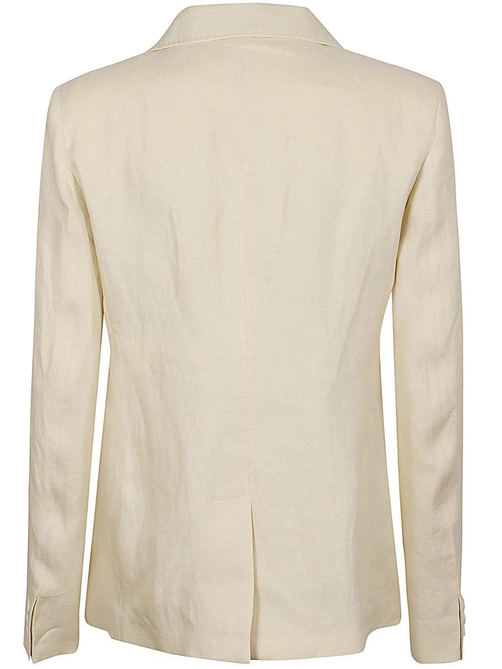 Shop Weekend Max Mara Single-breasted Long-sleeved Blazer In Beige