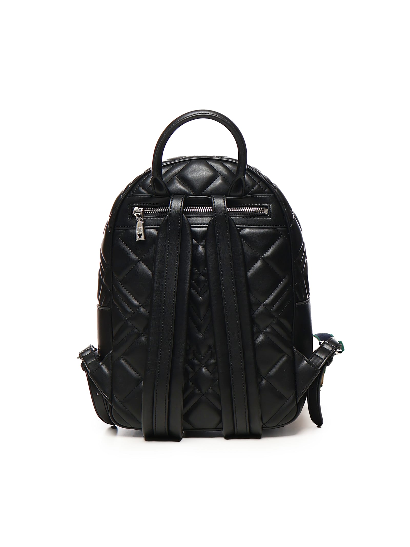 Love Moschino Quilted Backpack With Logo In Black