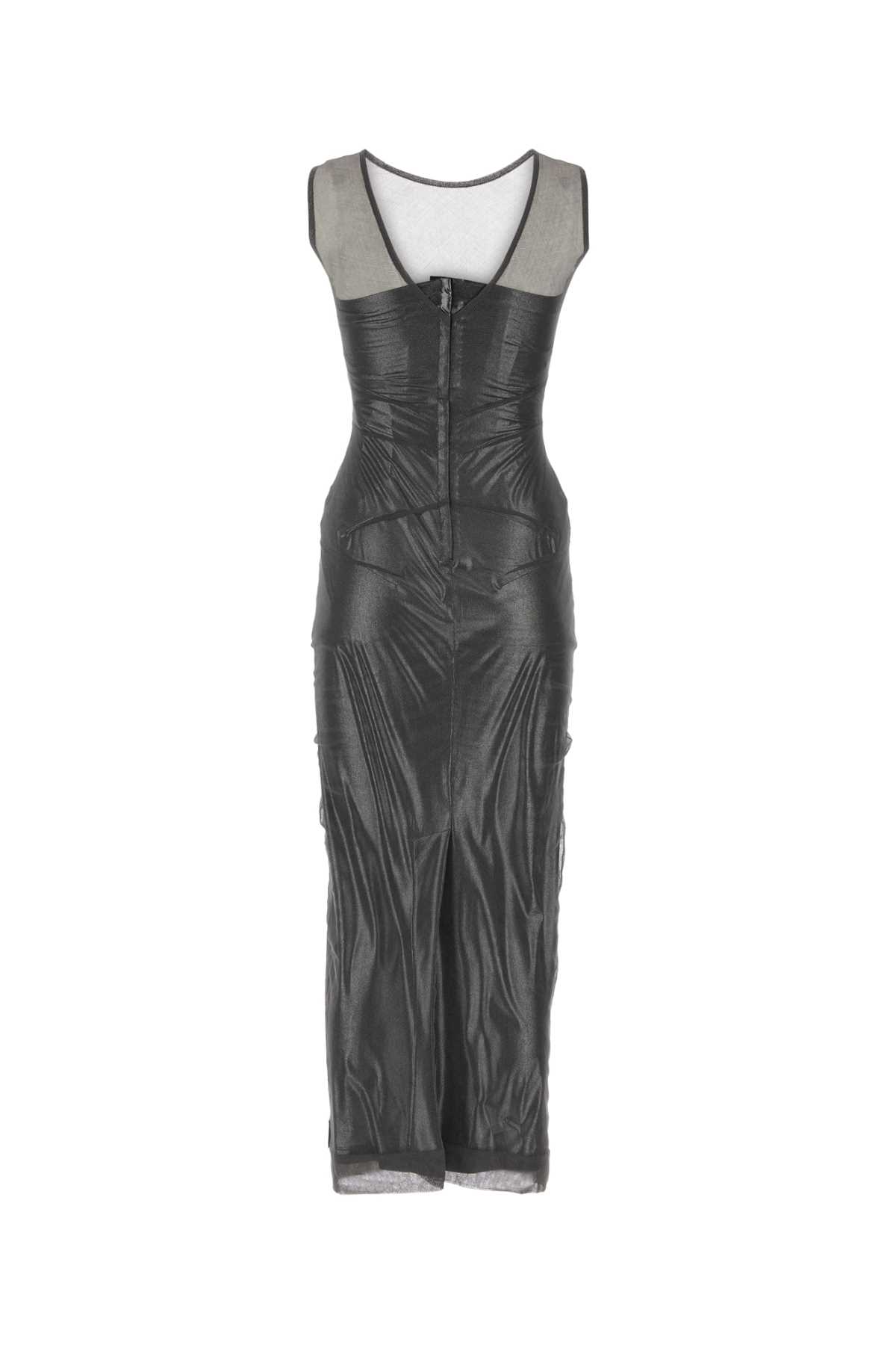 Dolce & Gabbana Lead Tulle And Jersey Dress In S9000