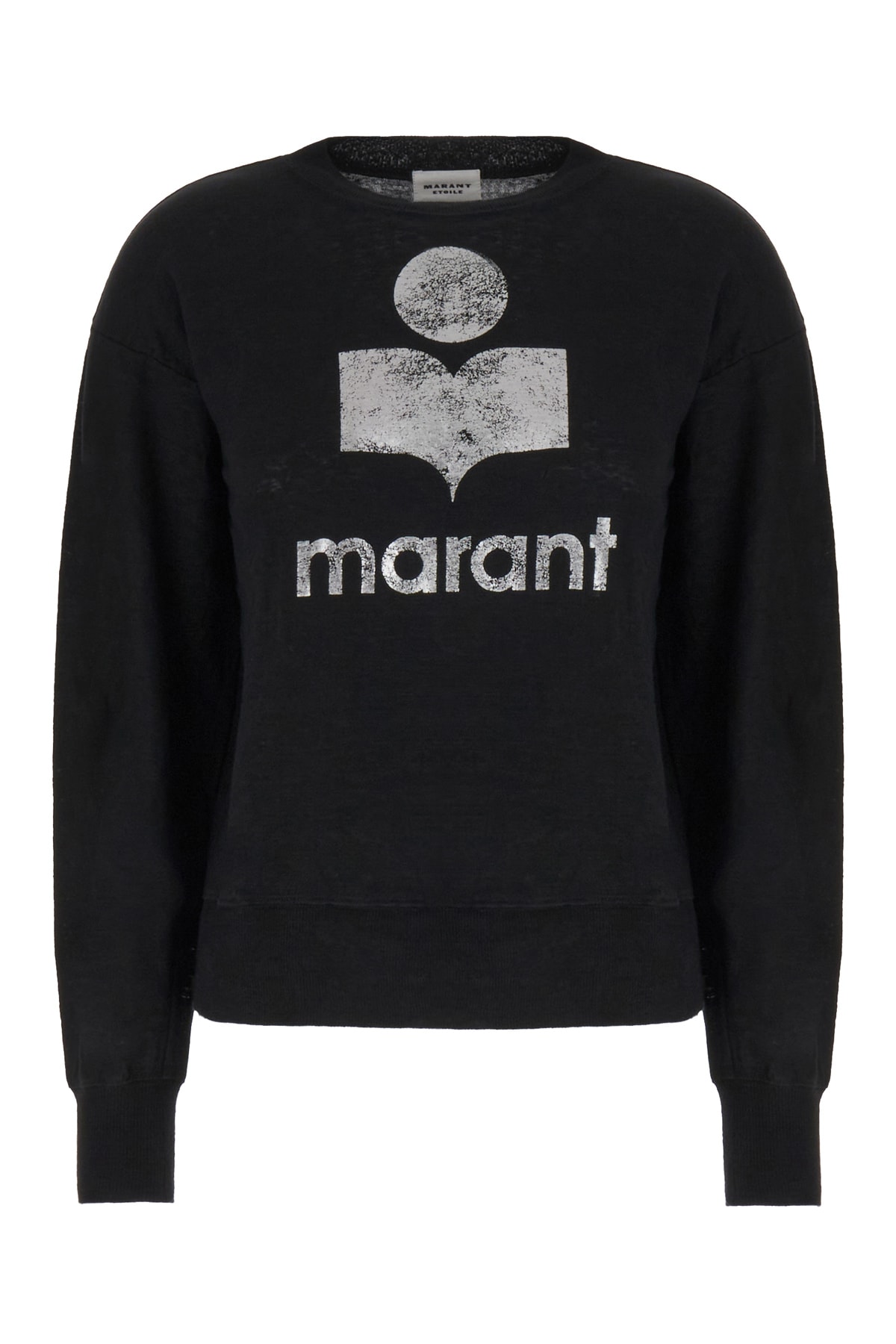 Marant Etoile Black Linen T-shirt In 01bk