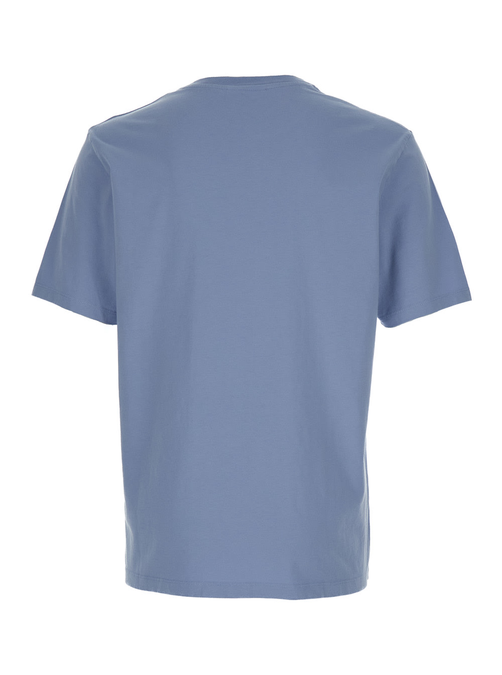 Shop Maison Kitsuné Chillax Fox Patch Regular T-shirt In Light Blue