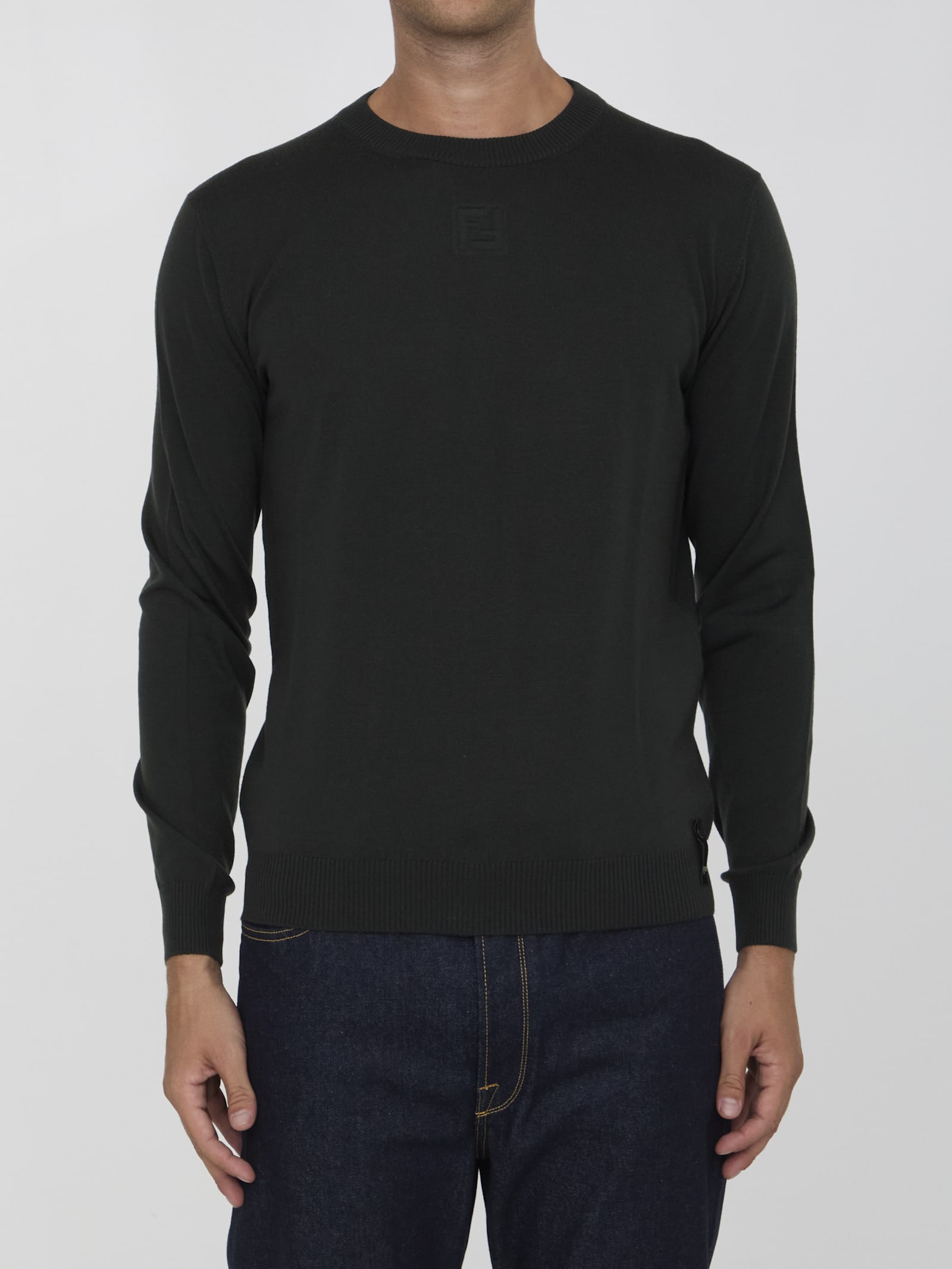 Shop Fendi Wool Pullover In Green