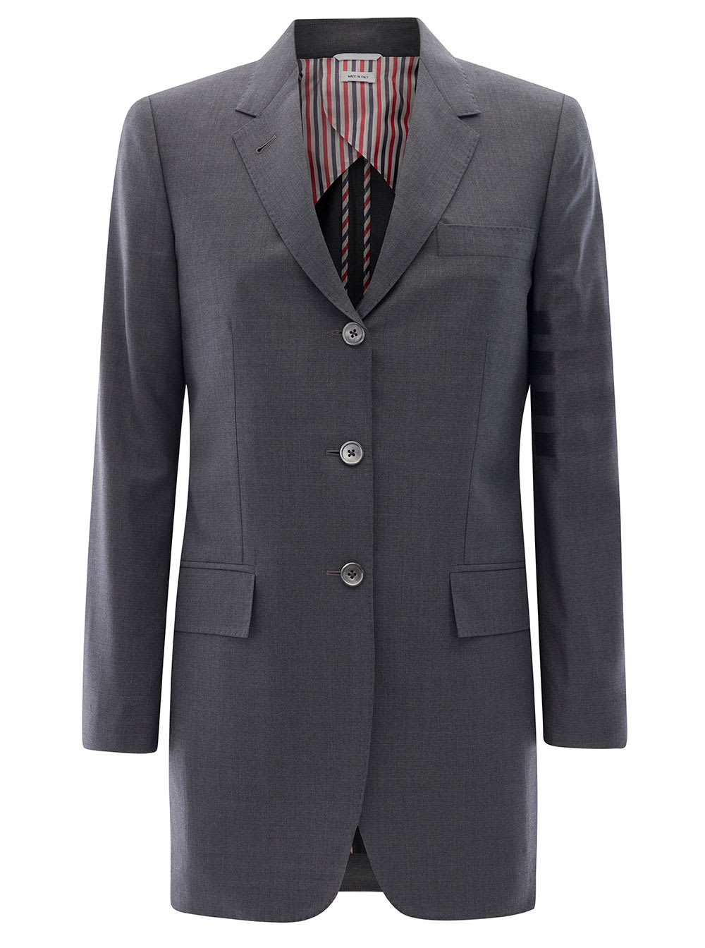 Thom Browne Enlongated Classic Sportcoat In Engineered Plain Weave 4bar Wool
