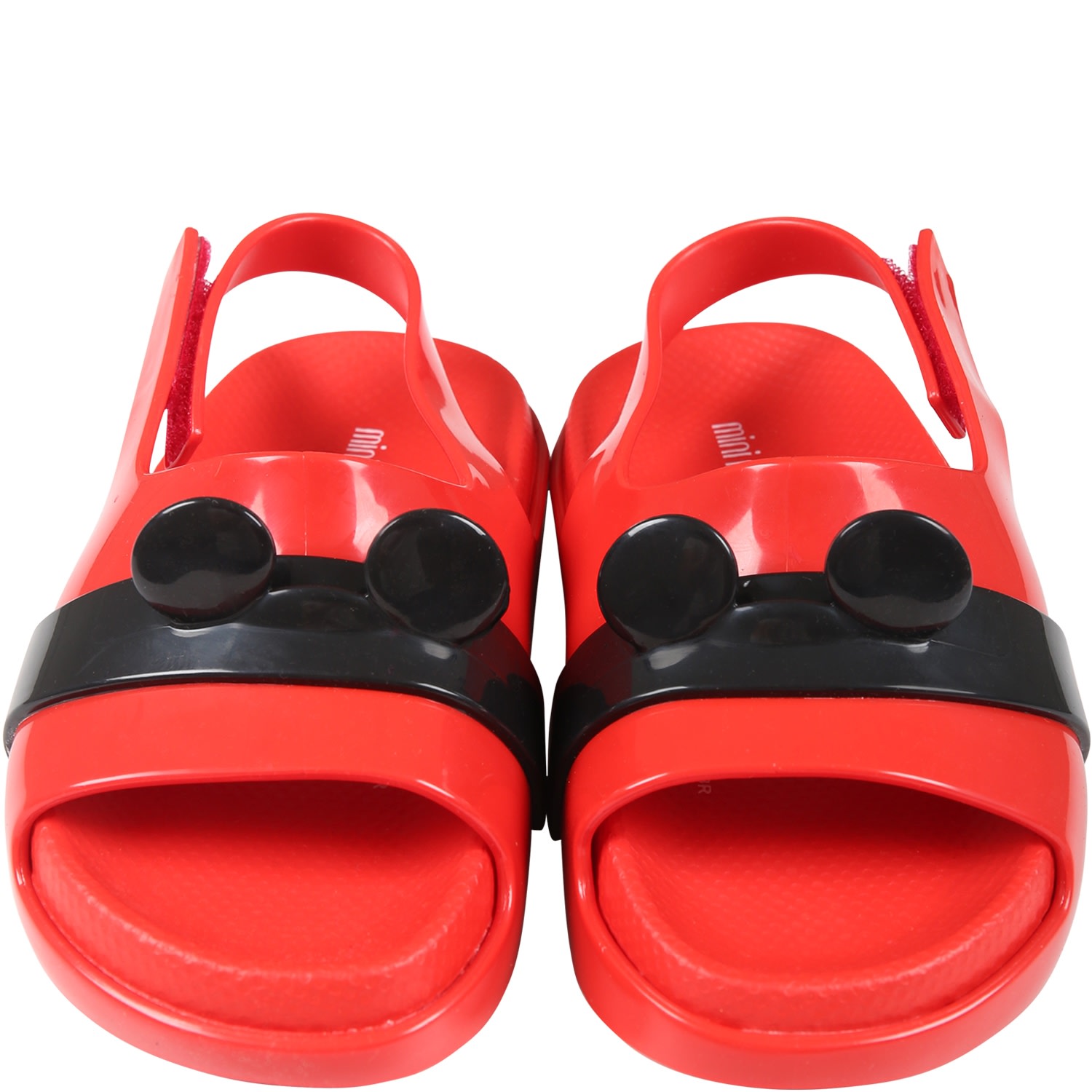 Shop Melissa Red Sandals For Kids With Micki Mouse Ears