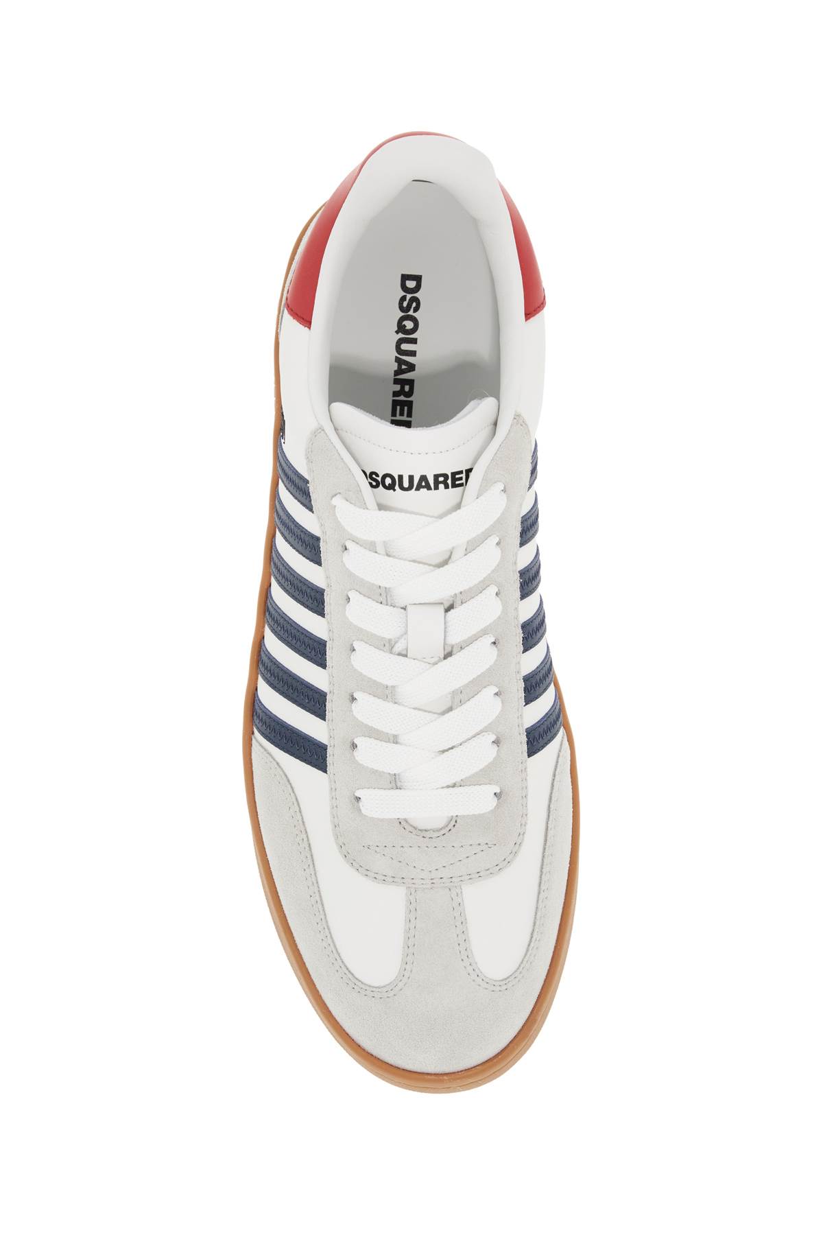 Shop Dsquared2 Boxer Sneakers In Bianco+blu+rosso (white)