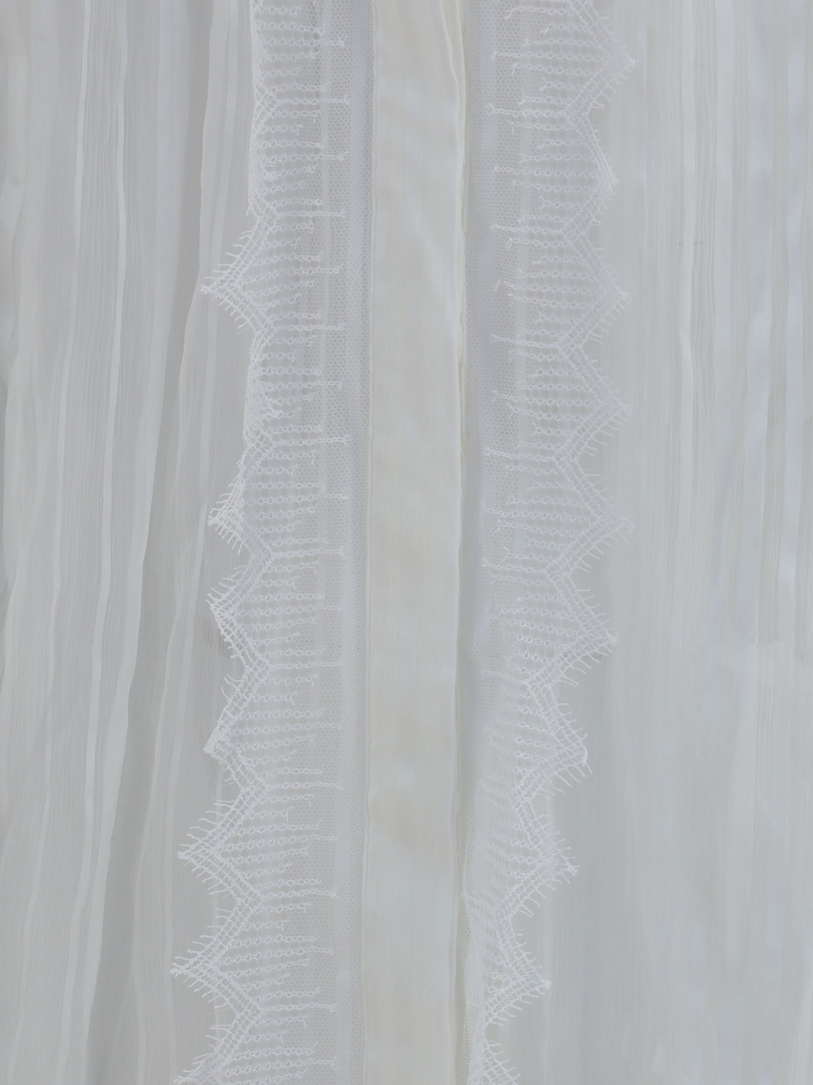 Chloé Women Ruffled Silk Muslin And Lace Blouse In Gray