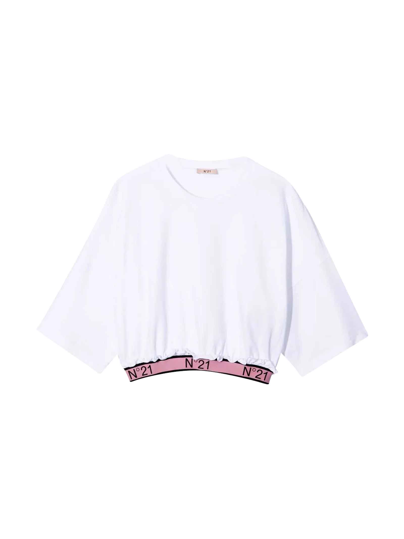 N.21 White Shirt With Color Logo Band N21