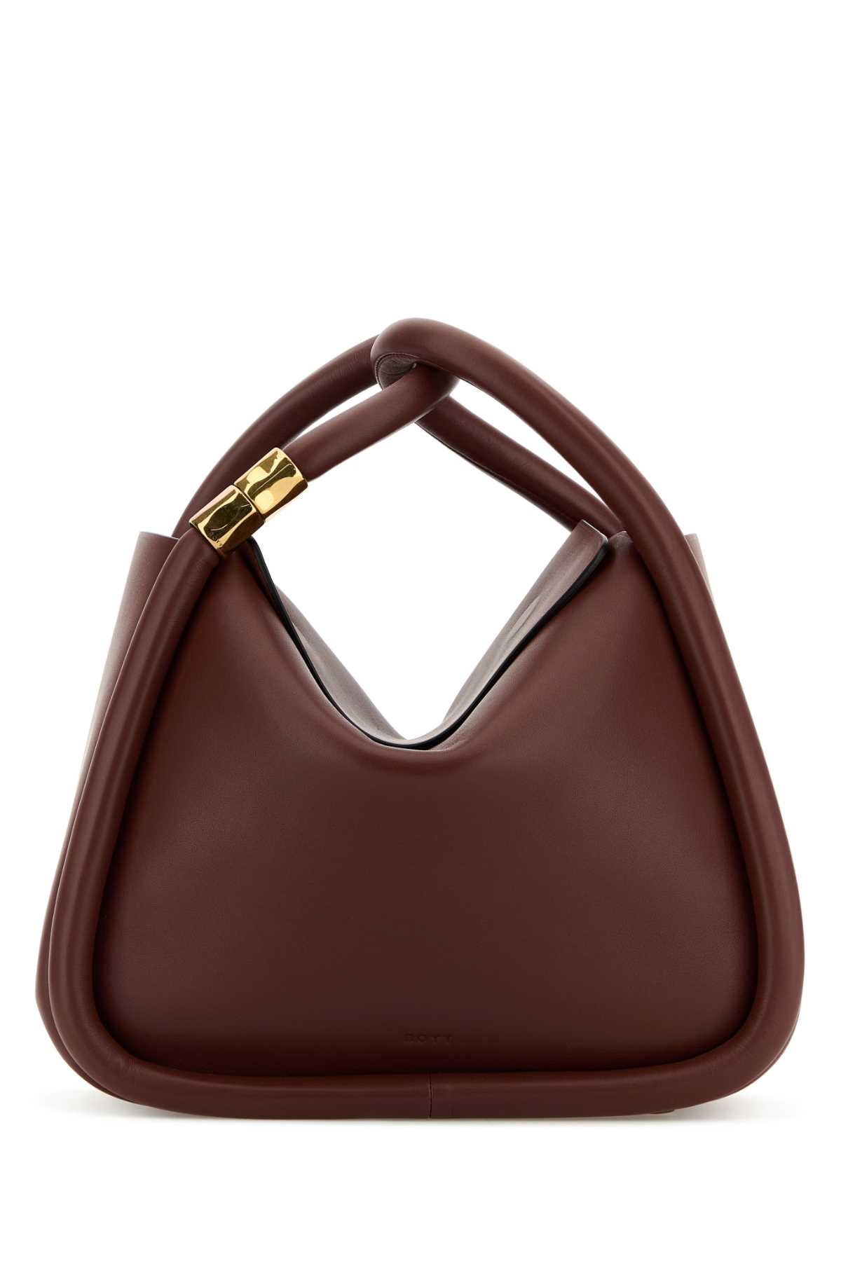 Burgundy Leather Wonton 25 Handbag