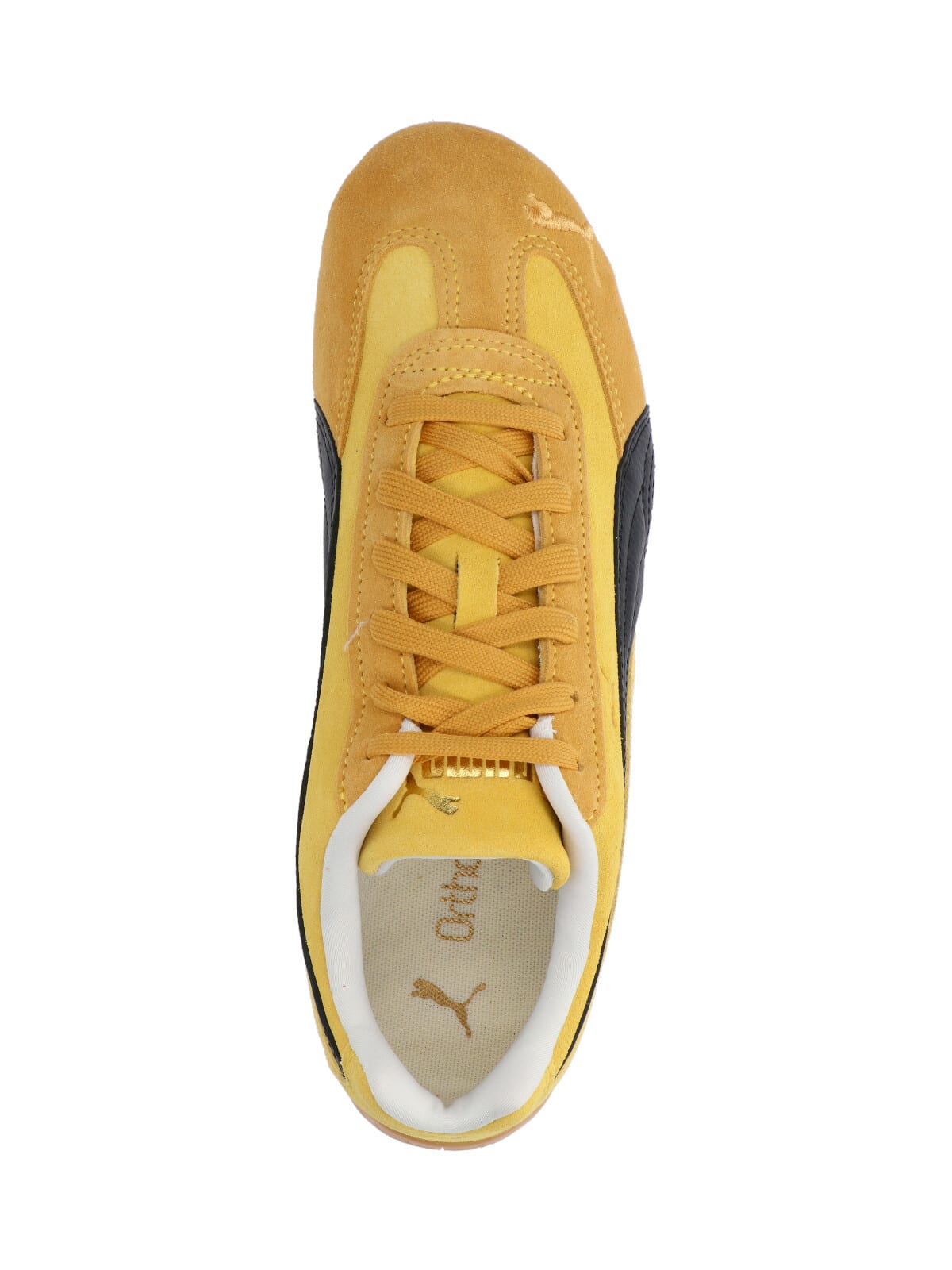 Puma Suede Sneakers With Rubber Sole And Contrast Panel In Yellow