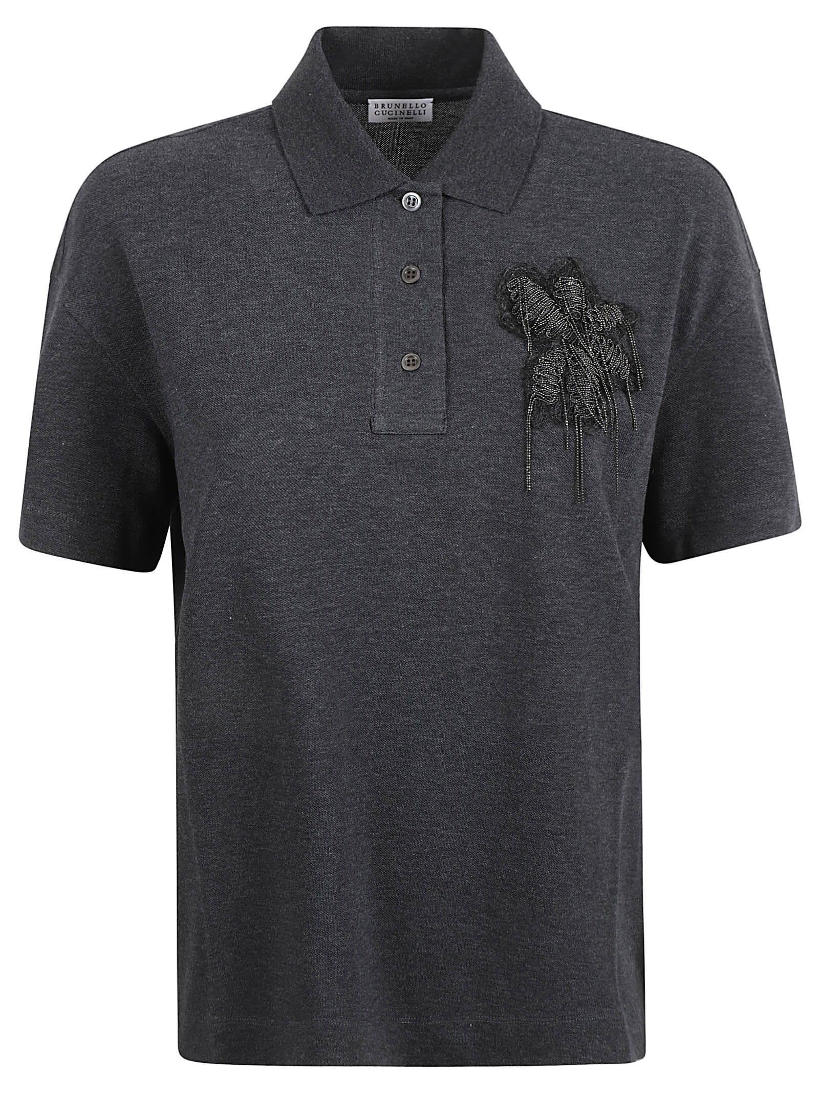 Flower Detail Polo Shirt