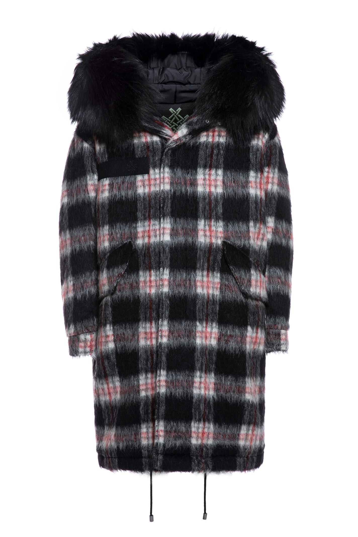 Mr & Mrs Italy Tartan London Parka M51 For Woman With Fur