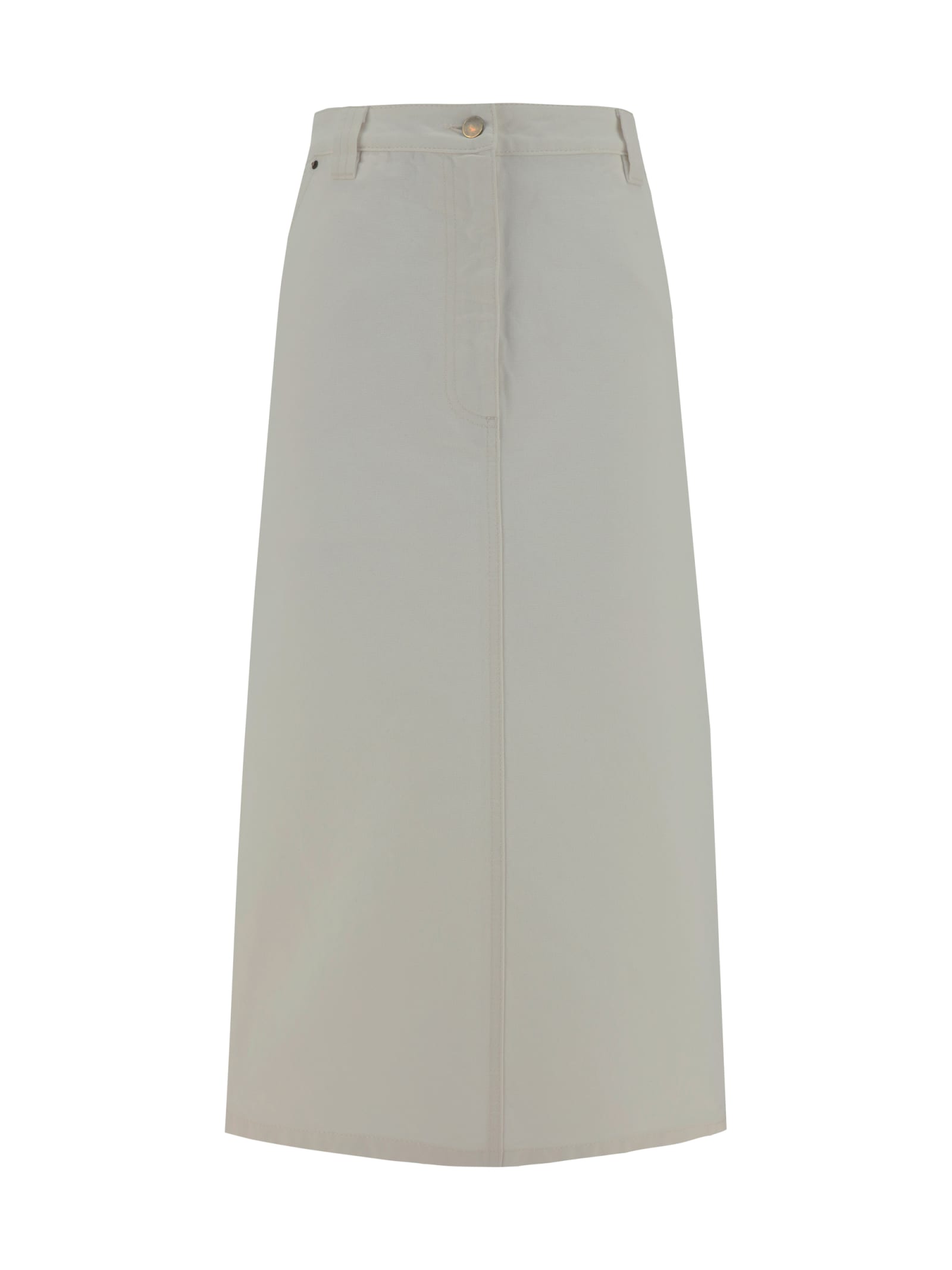 Shop Prada Denim Skirt In Bianco