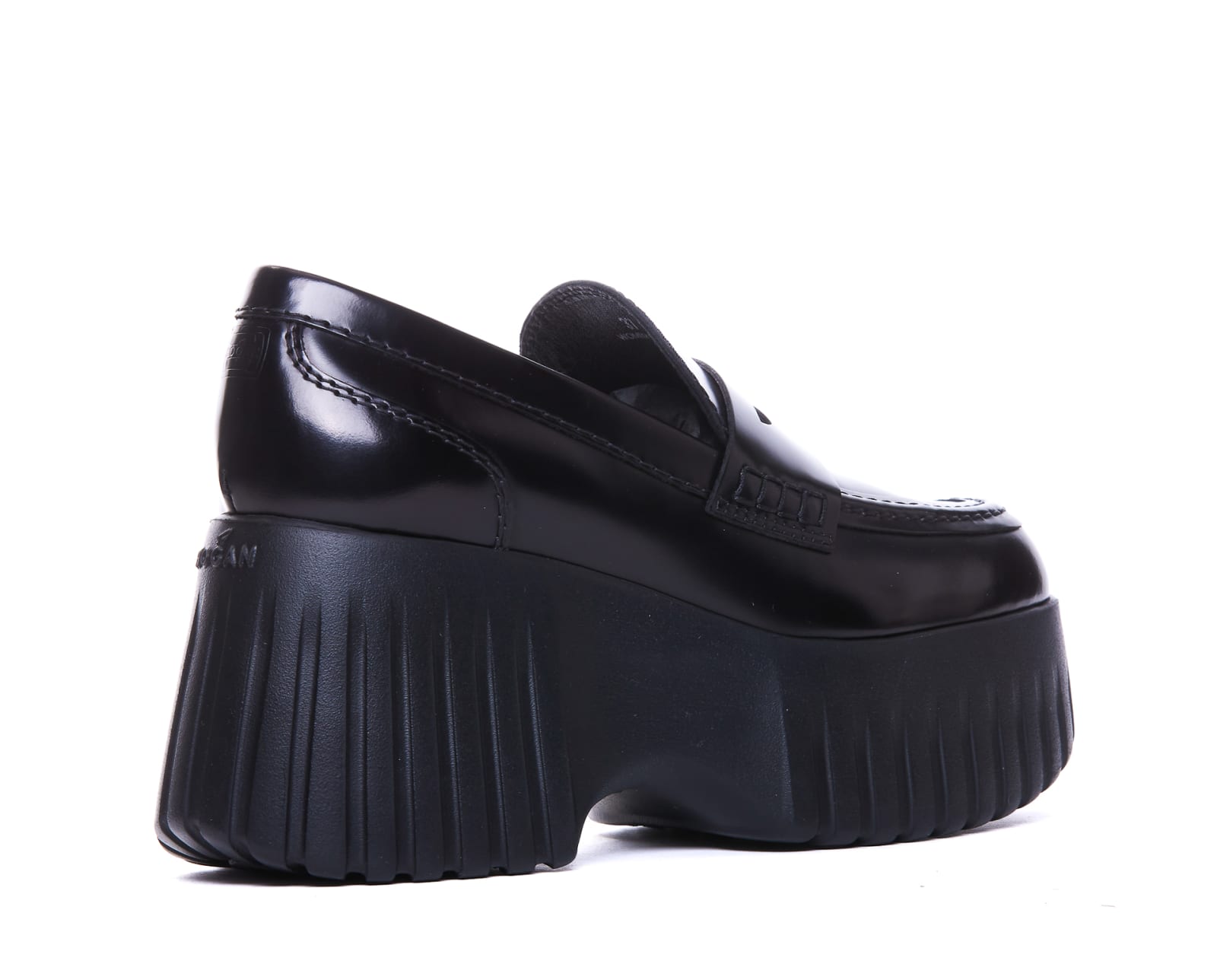 Shop Hogan H-stripes Loafers In Black