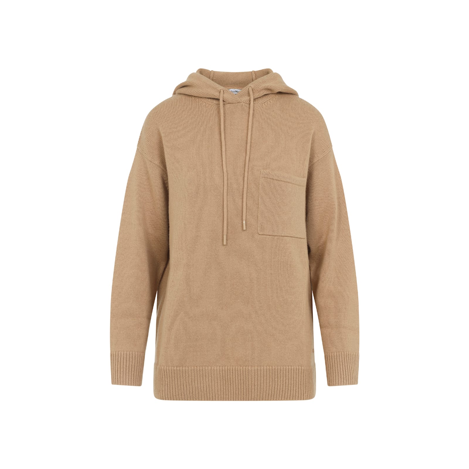 Max Mara Relaxed Fit Knit Sweater With Hood In Brown