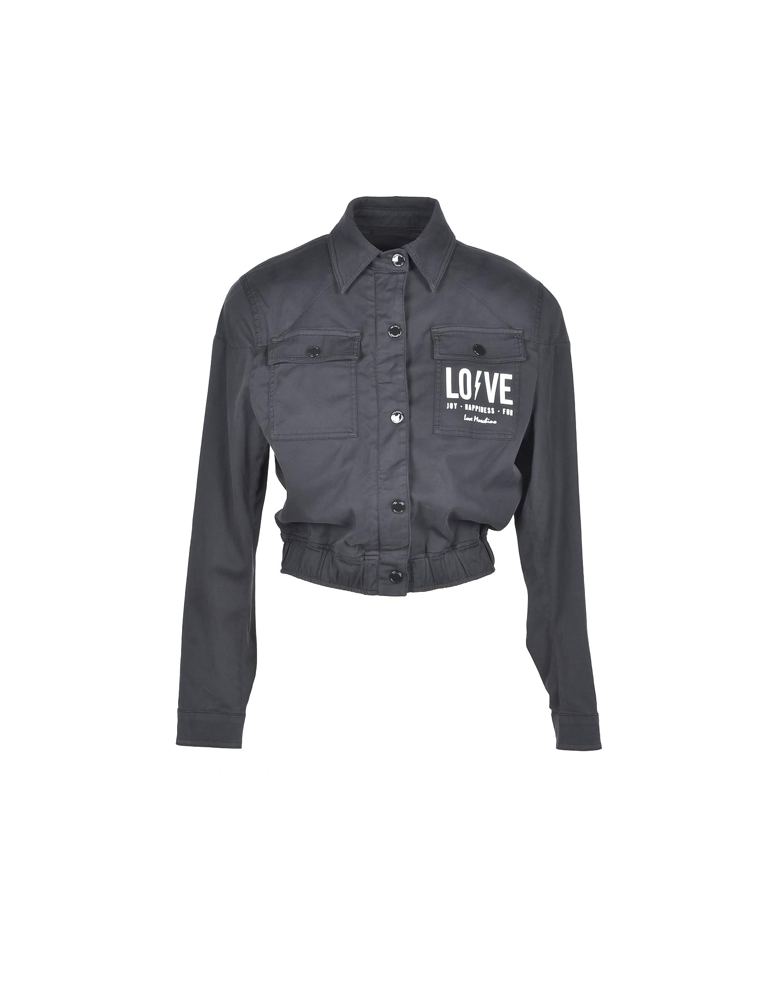 Love Moschino Womens Black Cropped Jacket