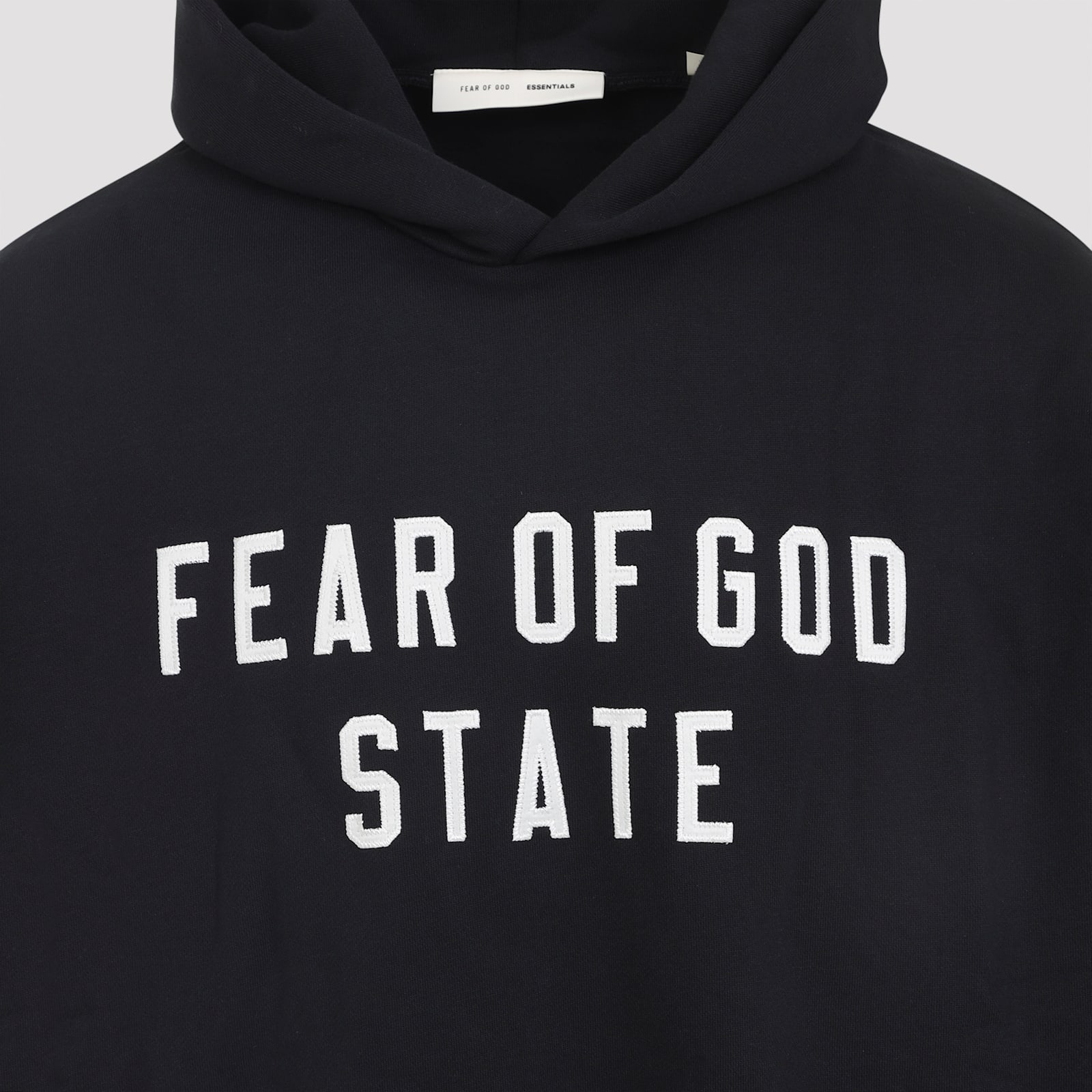 Fear Of God Jet Black Cotton 90s Fit Fleece Hoodie In Black