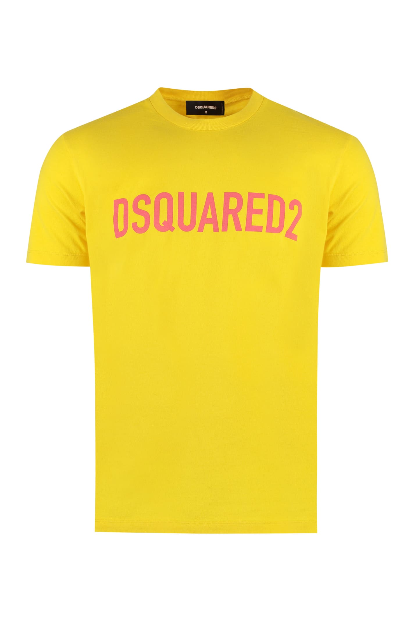 Dsquared2 Yellow Cotton Cool T-shirt With Logo Print