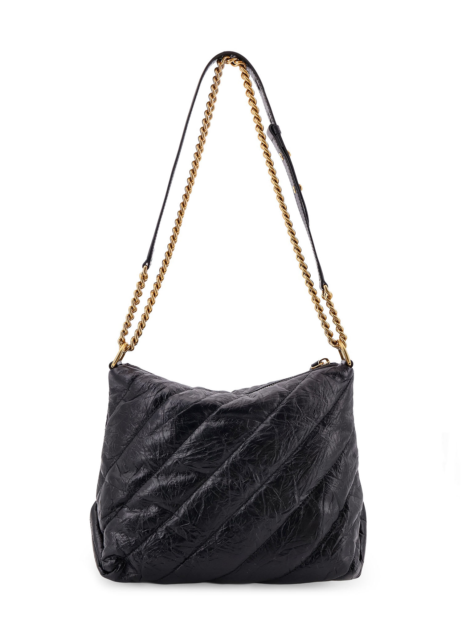 Shop Balenciaga Crush Shoulder Bag In Black