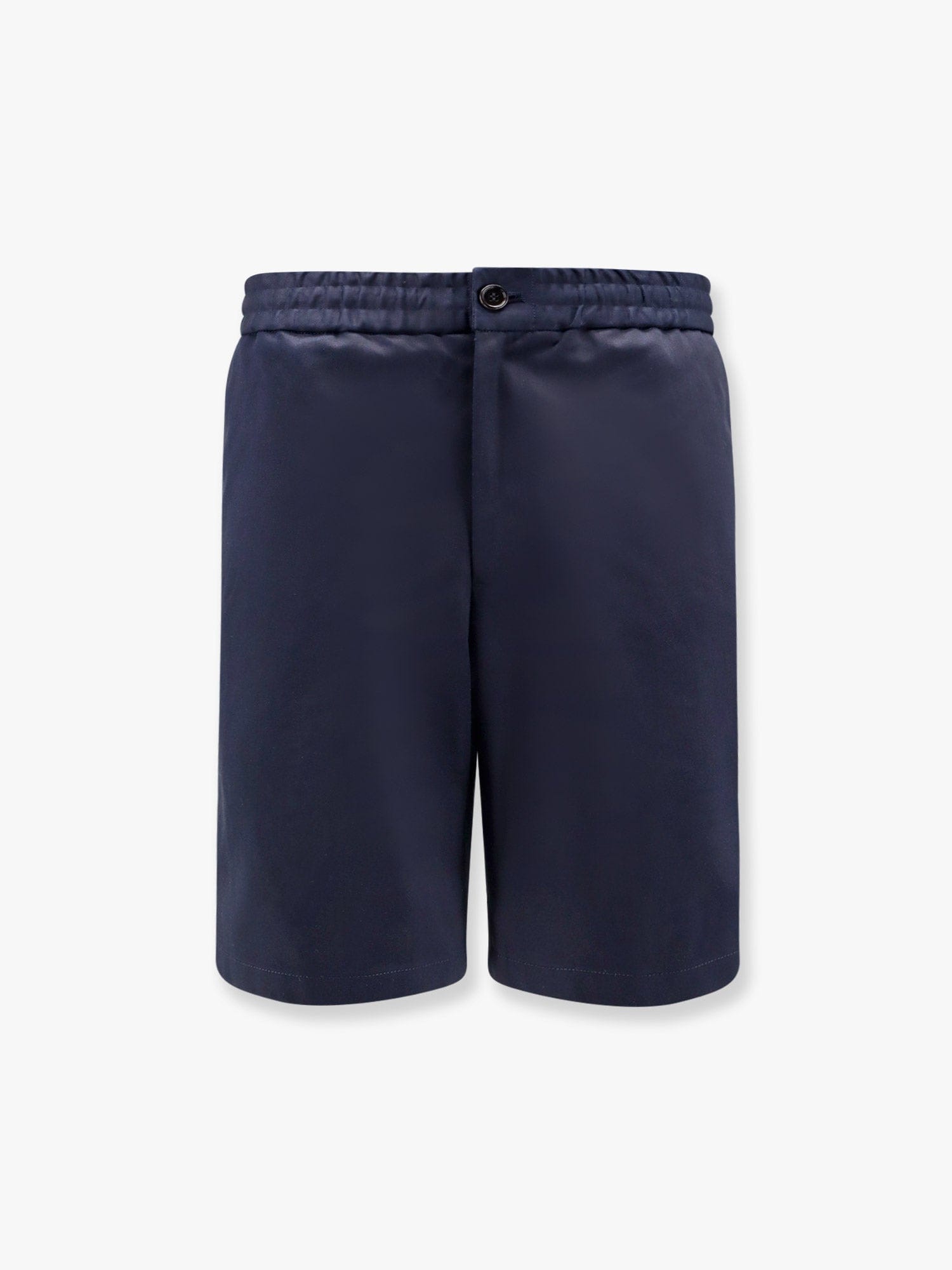 Shop Ami Alexandre Mattiussi Cotton Bermuda Shorts With Elastic Detail In Blue