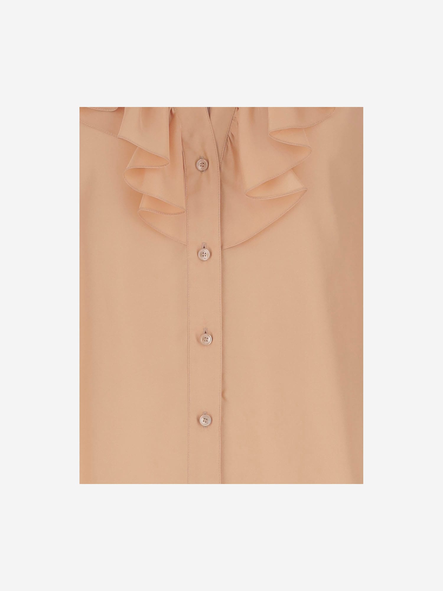 Shop Chloé Shirt In Pure Silk With Ruches In Pink