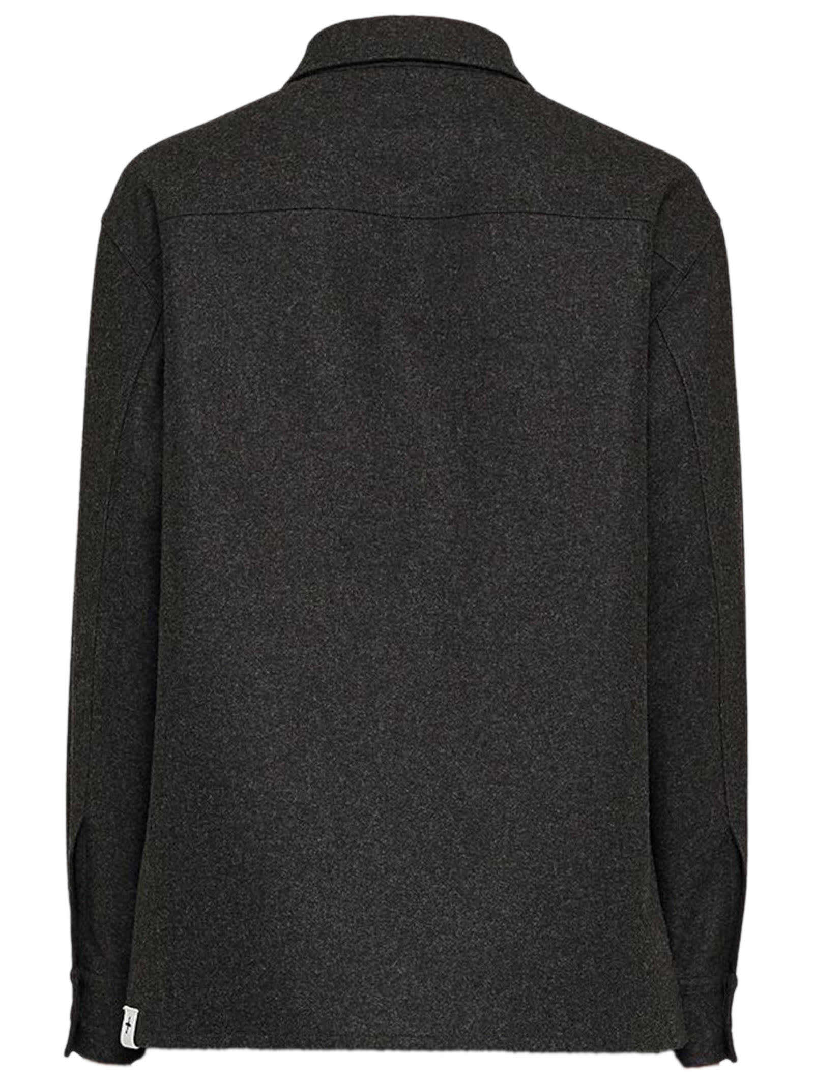 Shop Jil Sander Virgin Wool Flannel Shirt Jacket In Grey