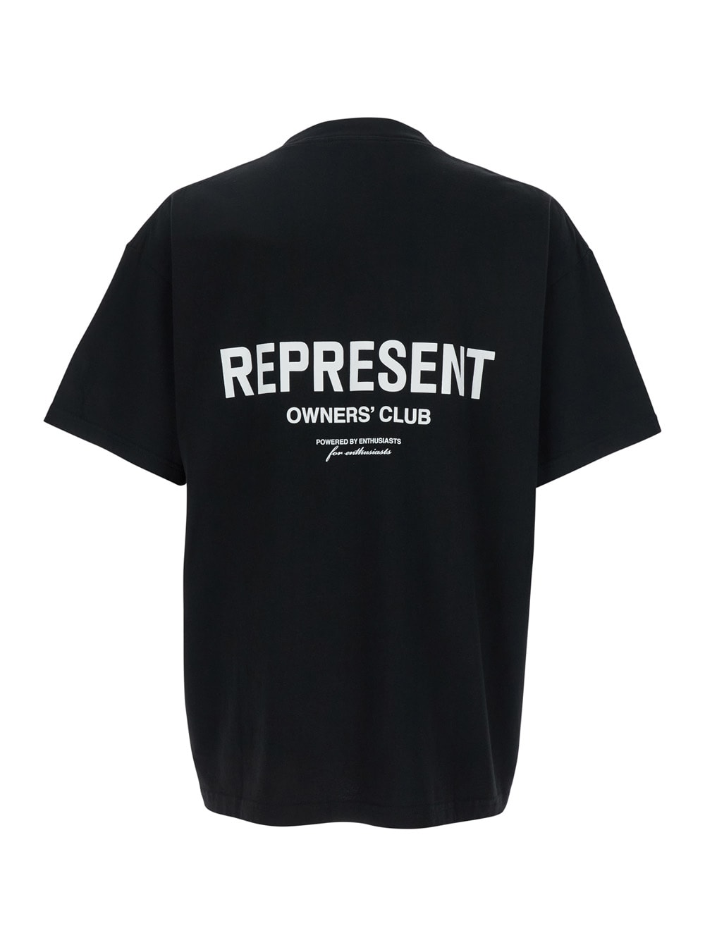 Represent Black T-shirt With Logo On The Front And Maxi Logo On The Back In Cotton Man In Black