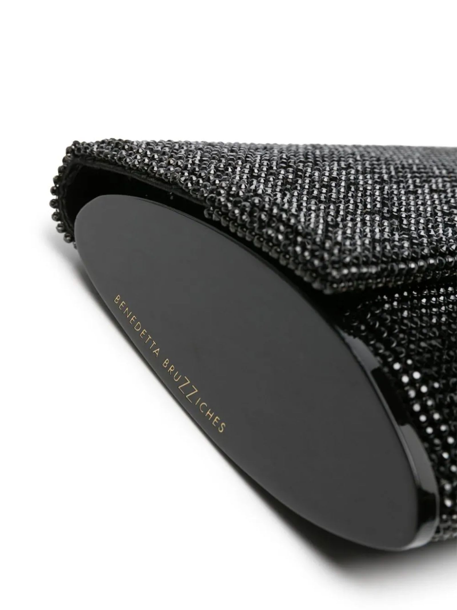 Shop Benedetta Bruzziches Kate Rhinestone-embellished Clutch Bag In Black