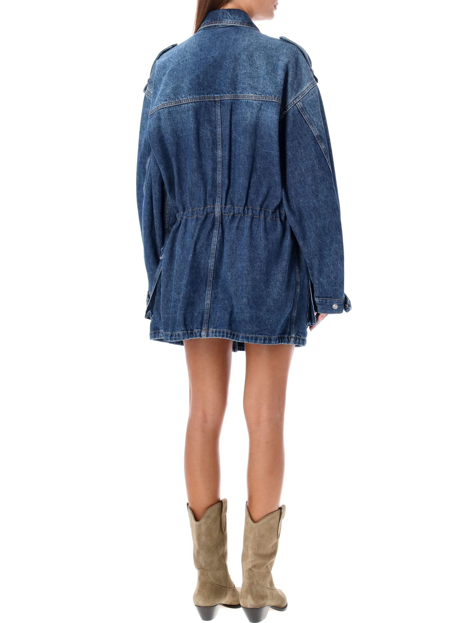 Shop Marant Etoile Joanna Denim Jacket In Blue