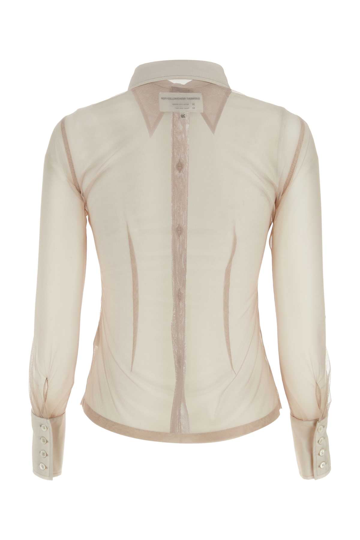 Shop Mm6 Maison Margiela Cappuccino Mesh Shirt In Alba