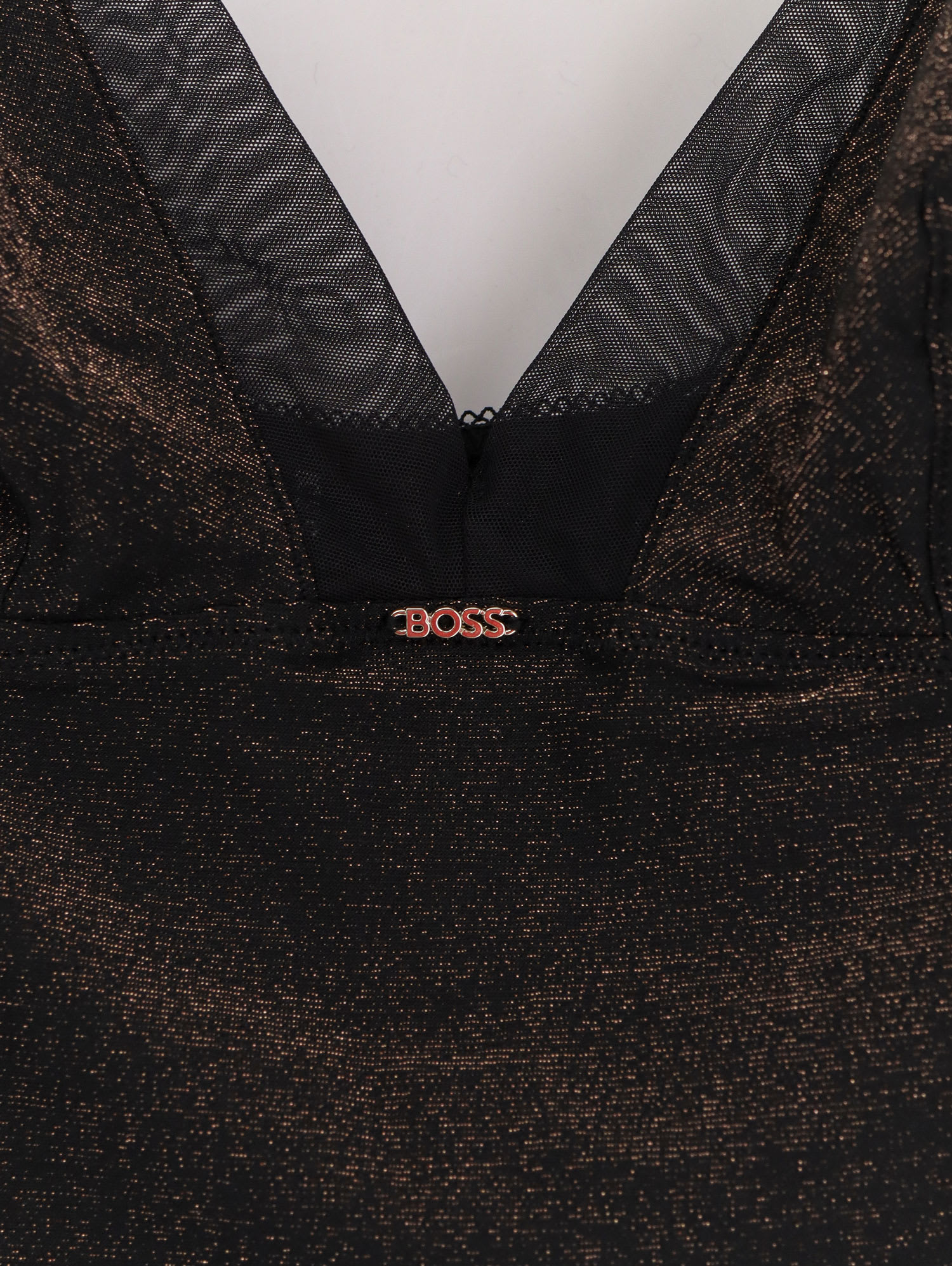 Hugo Boss Lurex Tank Top And Slip Set In Black