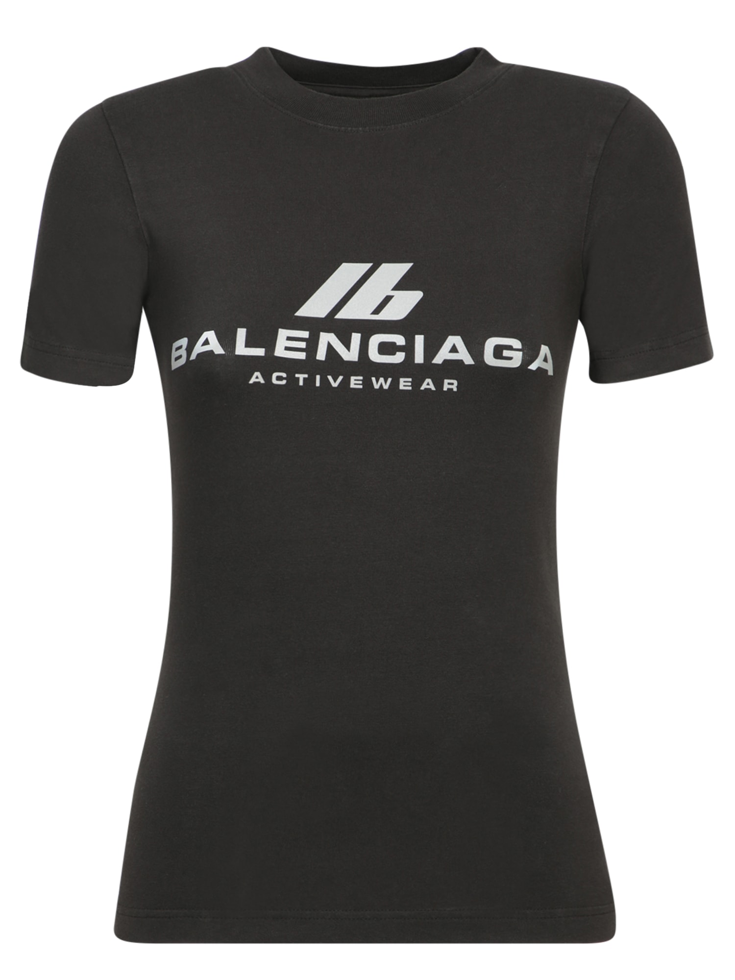 Shop Balenciaga Fitted Activewear Black T-shirt