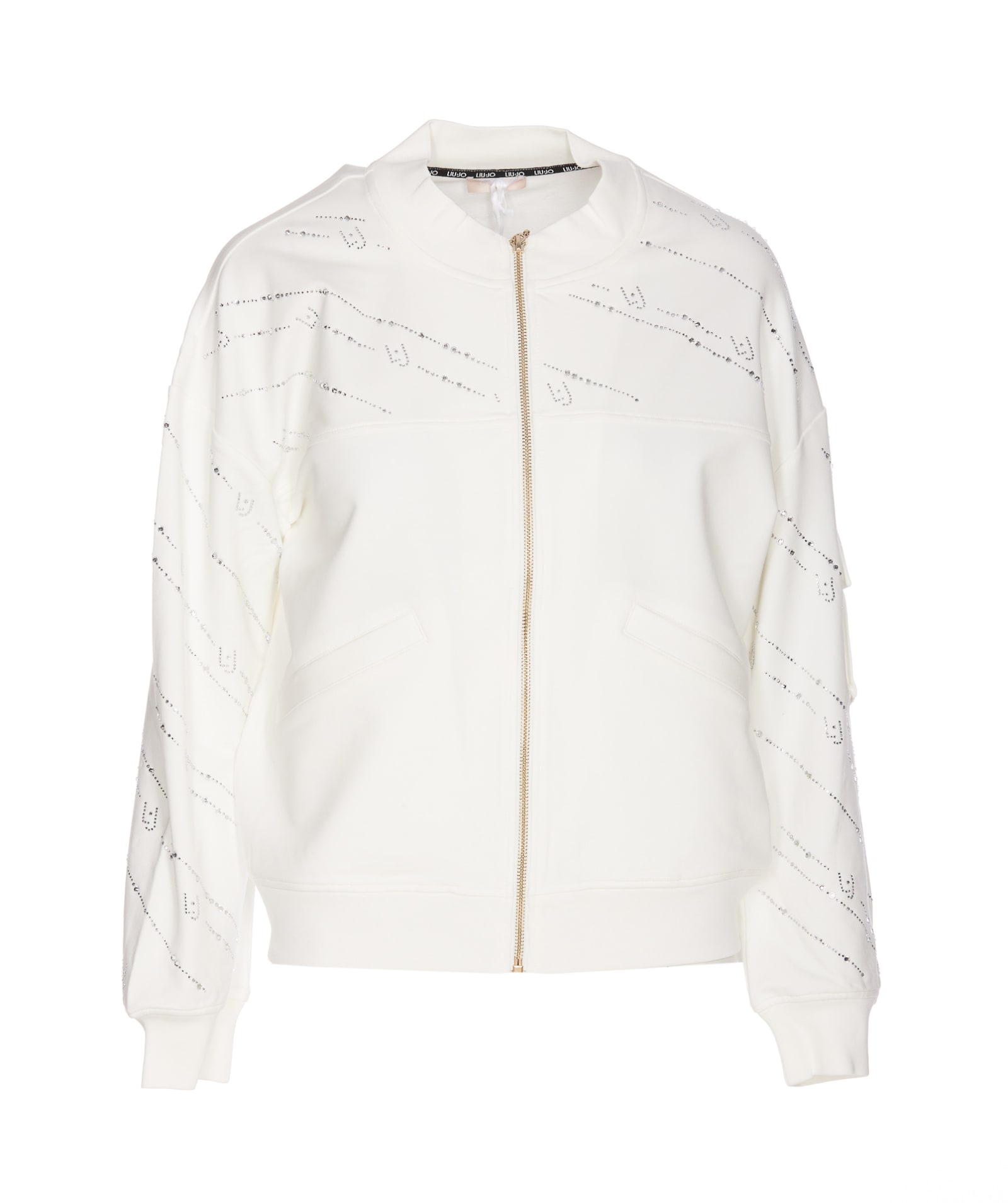 Shop Liu •jo Zip Sweatshirt In White