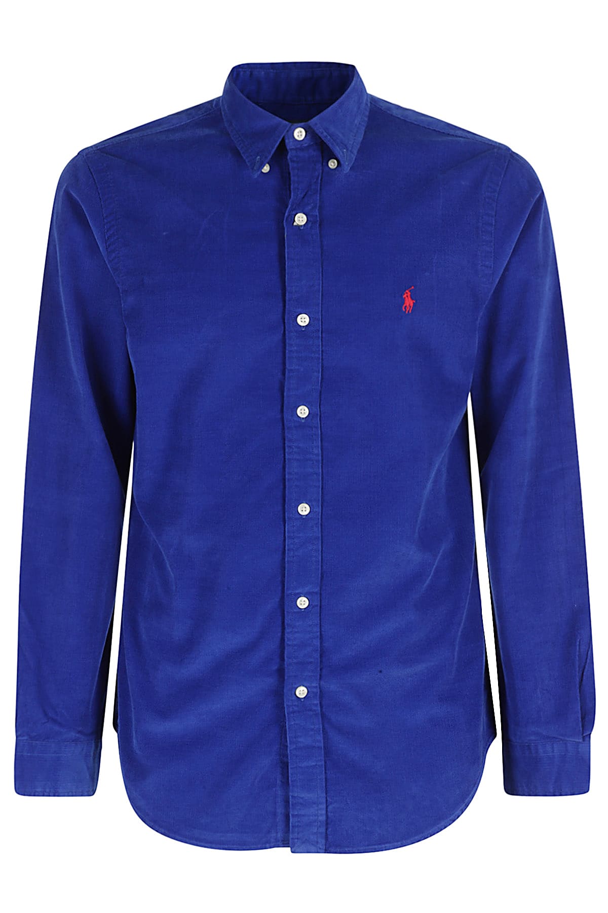 Shop Polo Ralph Lauren Camicia Velluto Costine Slim In Royal