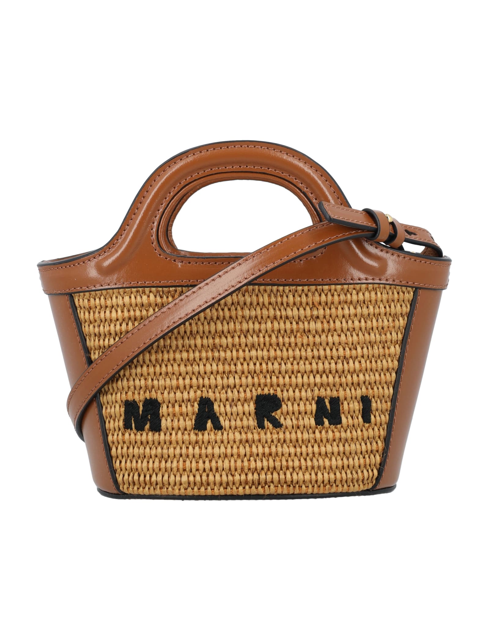 Shop Marni Tropicalia Micro Bag In Raw Sienna