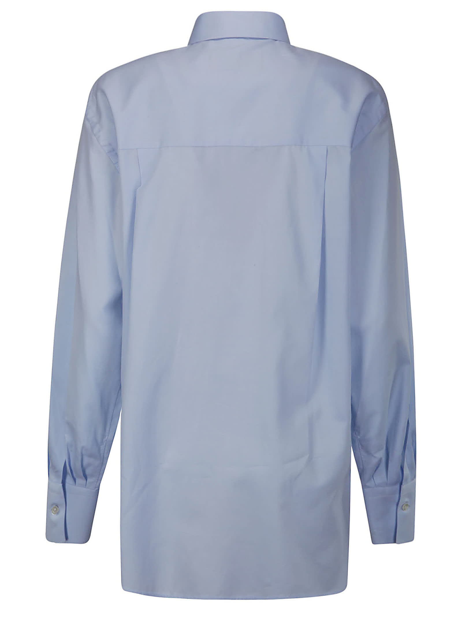 Shop Wild Cashmere Shirt With Hidden Buttons In Light Blue
