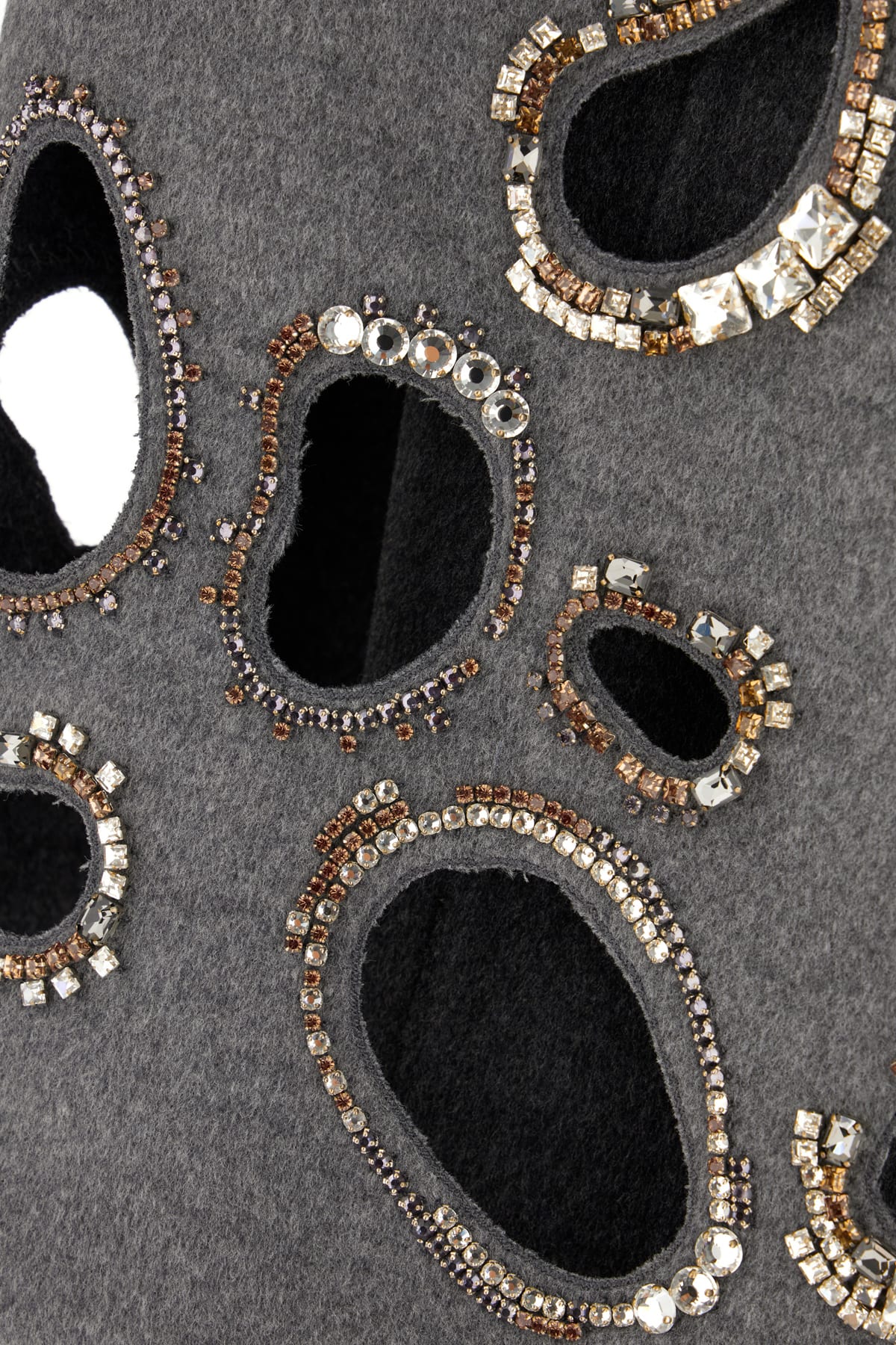 Fabiana Filippi Crystal-embellished Cut-out Skirt In Gray