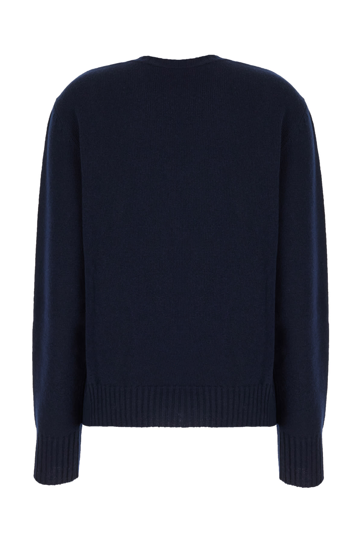 Valentino Logo-embroidered Wool Sweater In Indaco